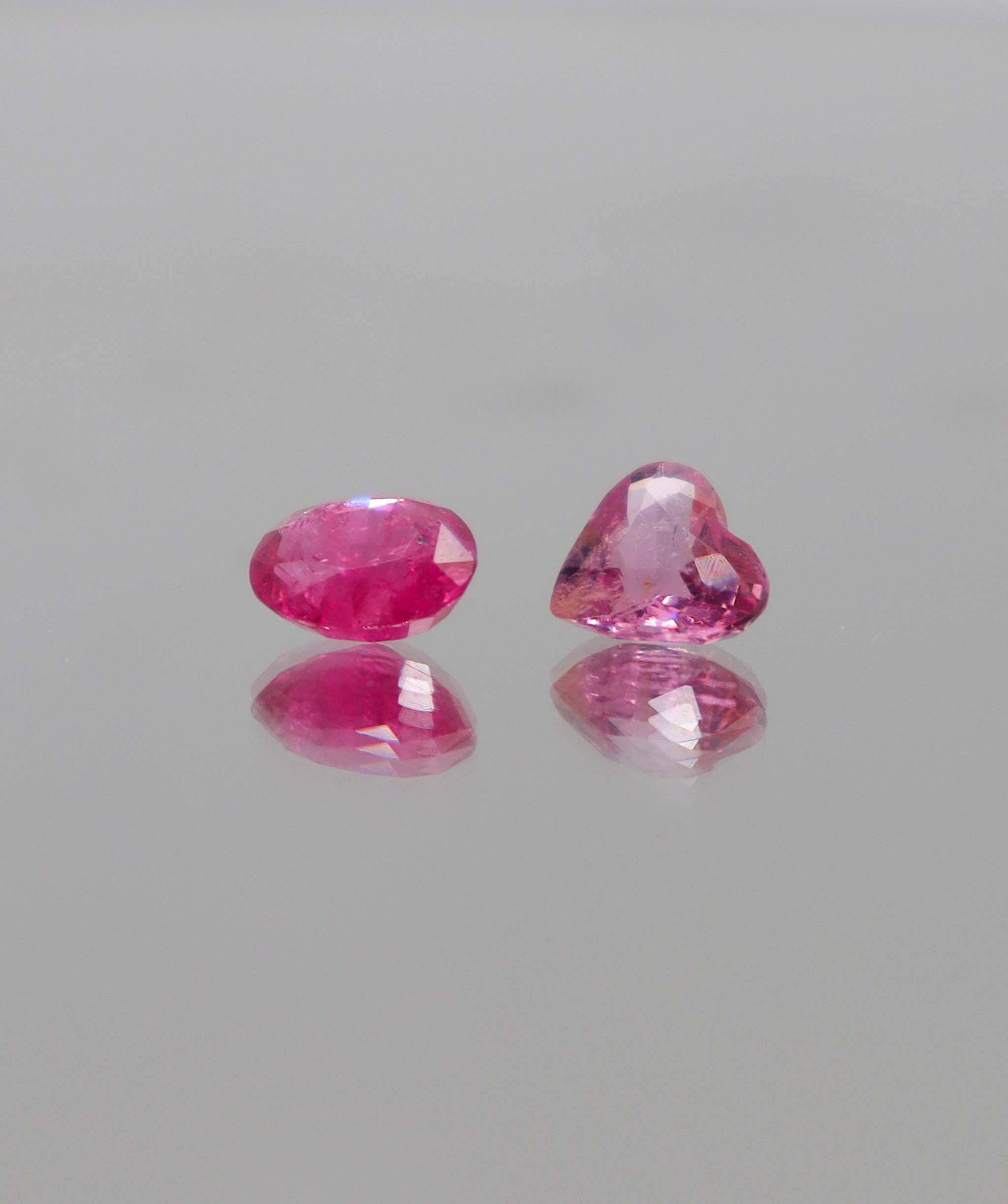 Luxury Promise 2.55ct Hot Pink Mahenge Heart & Oval Spinels  DXBCD0314