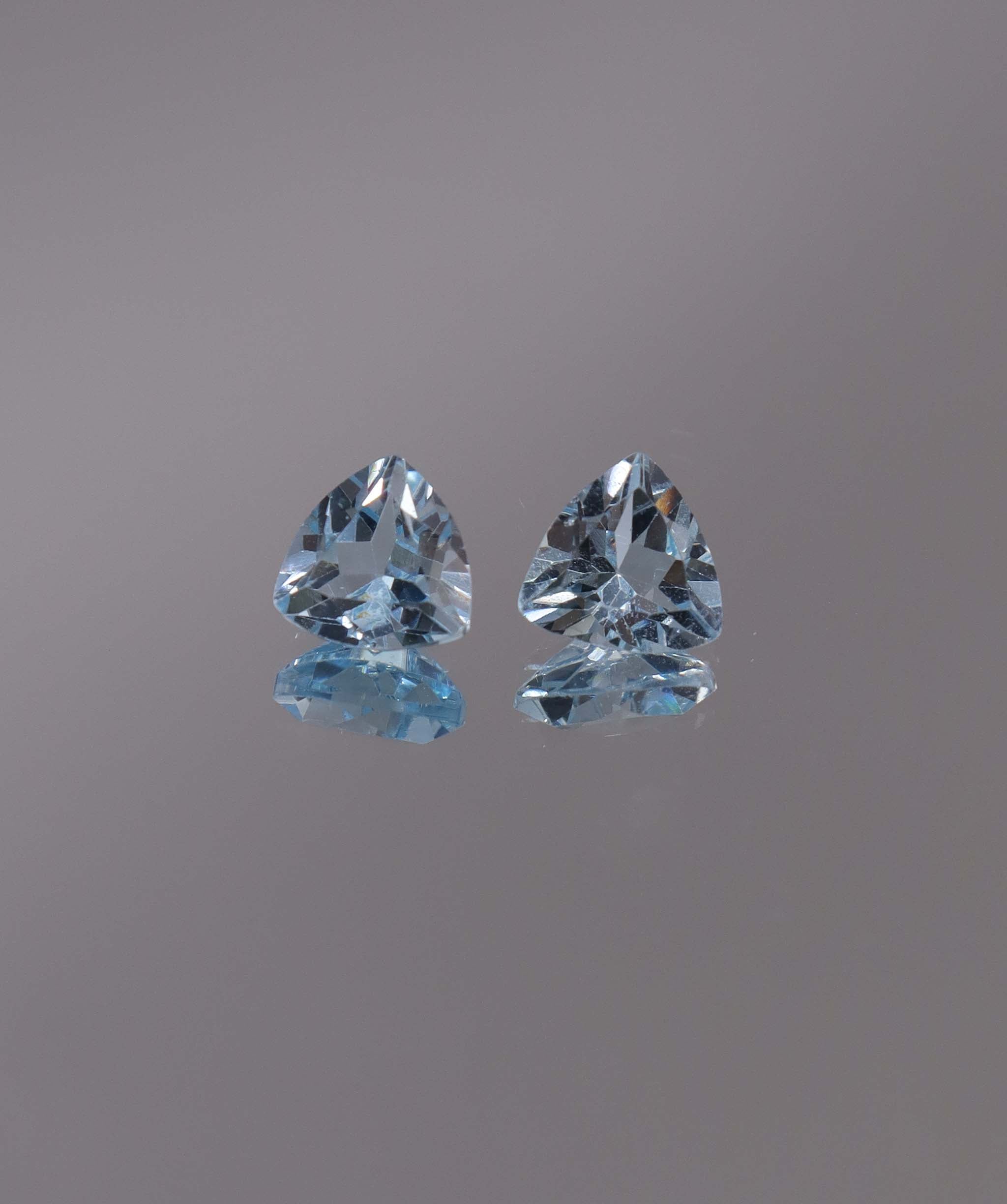 Luxury Promise 2.60ct Sky Blue Topaz Trillion pair DXBCS1203