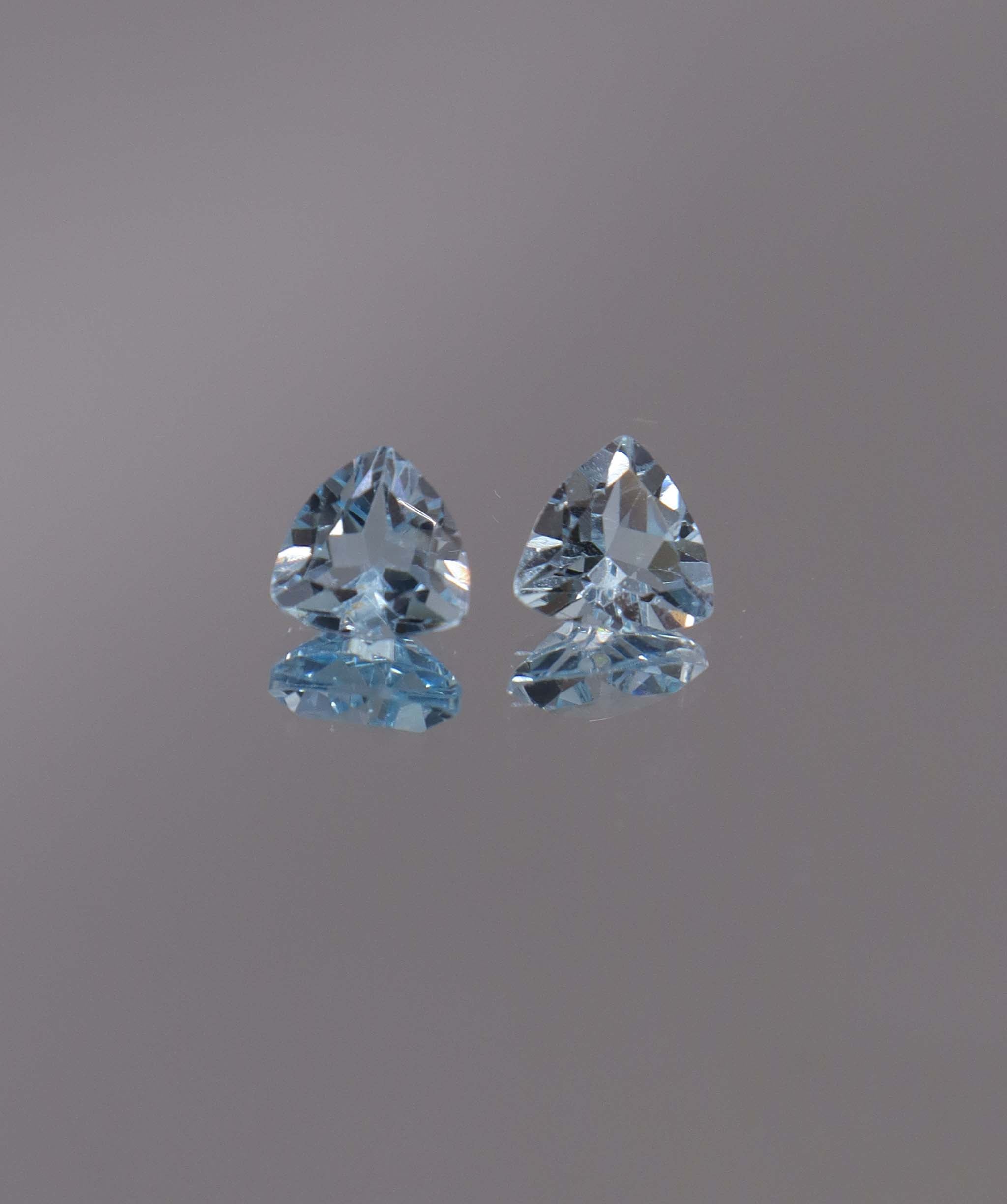 Luxury Promise 2.60ct Sky Blue Topaz Trillion pair DXBCS1203