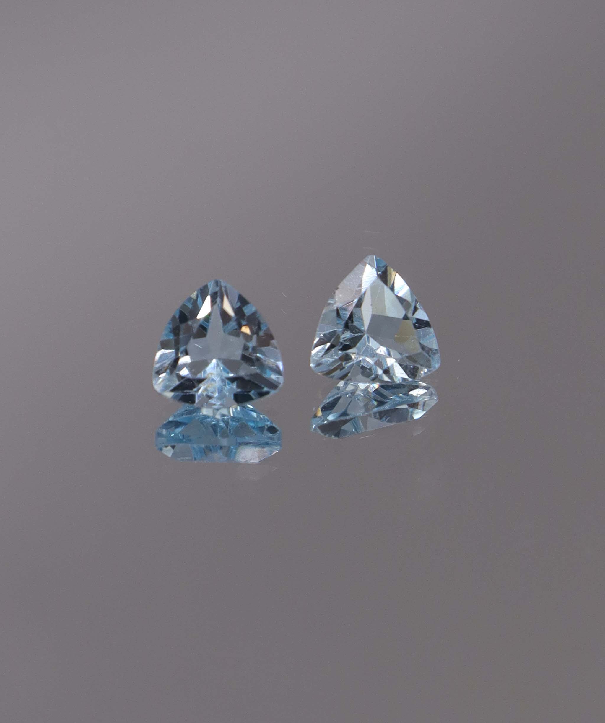 Luxury Promise 2.60ct Sky Blue Topaz Trillion pair DXBCS1203