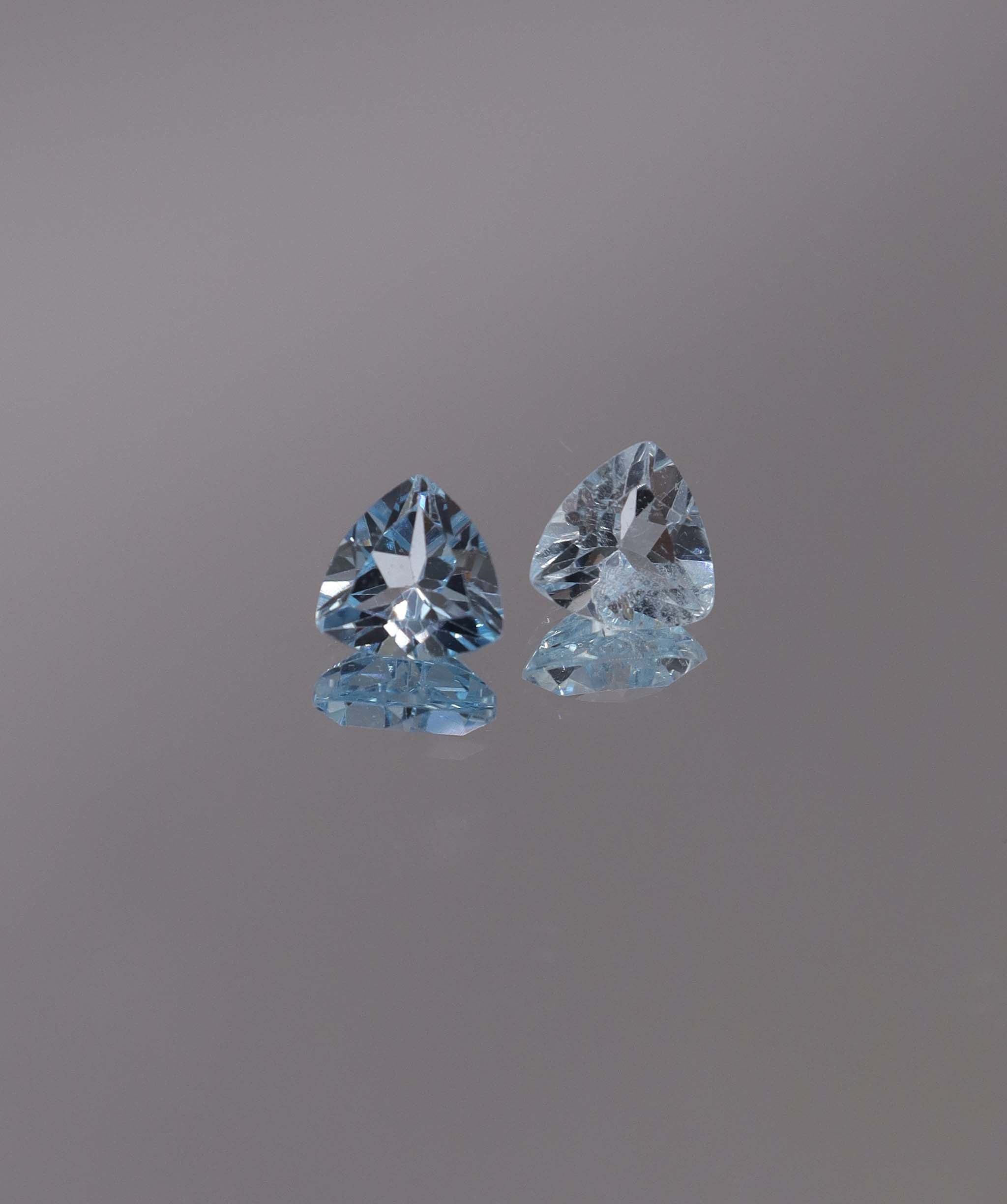 Luxury Promise 2.60ct Sky Blue Topaz Trillion pair DXBCS1215