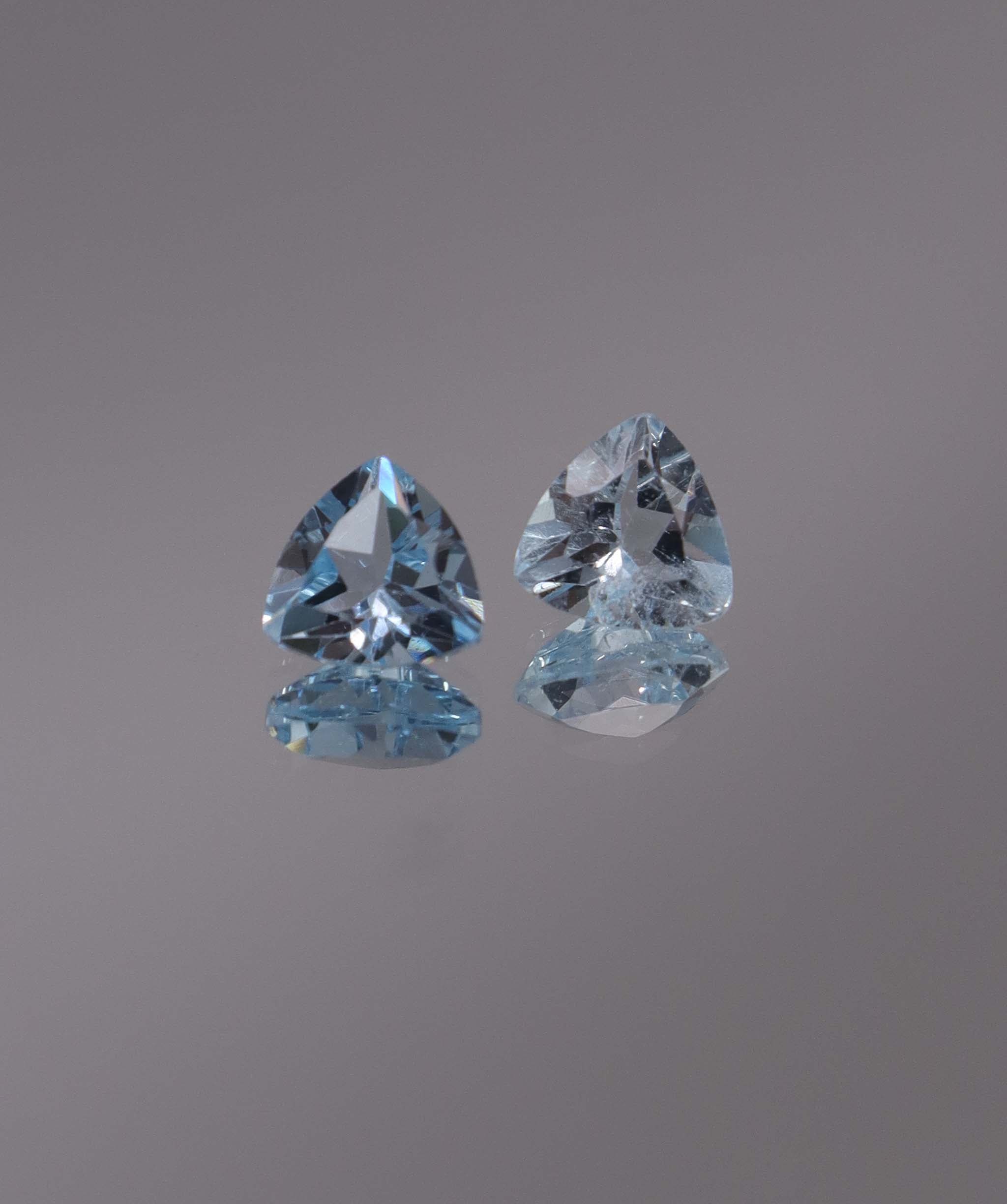 Luxury Promise 2.60ct Sky Blue Topaz Trillion pair DXBCS1215