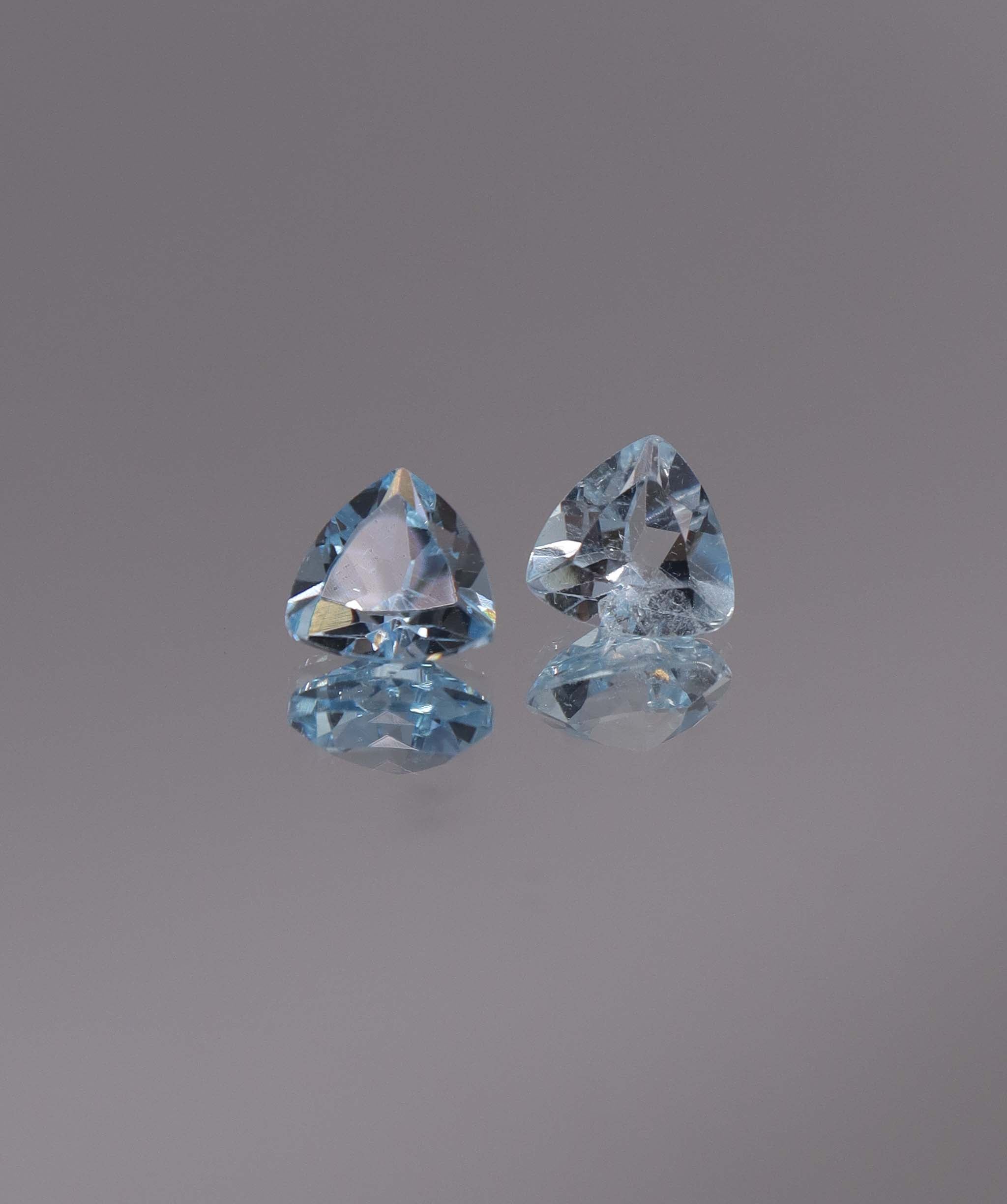 Luxury Promise 2.60ct Sky Blue Topaz Trillion pair DXBCS1215