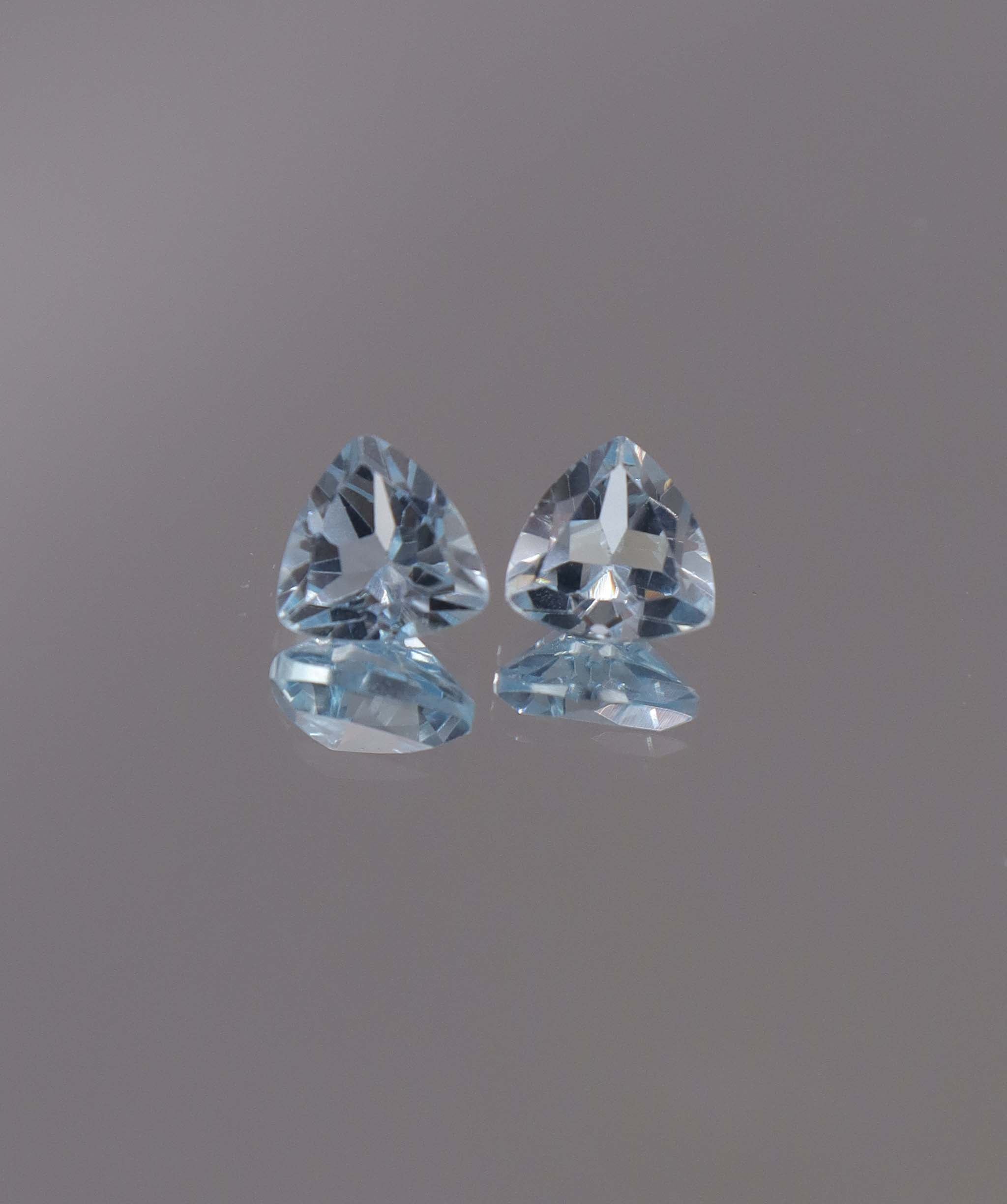 Luxury Promise 2.62ct Sky Blue Topaz Trillion pair DXBCS1198
