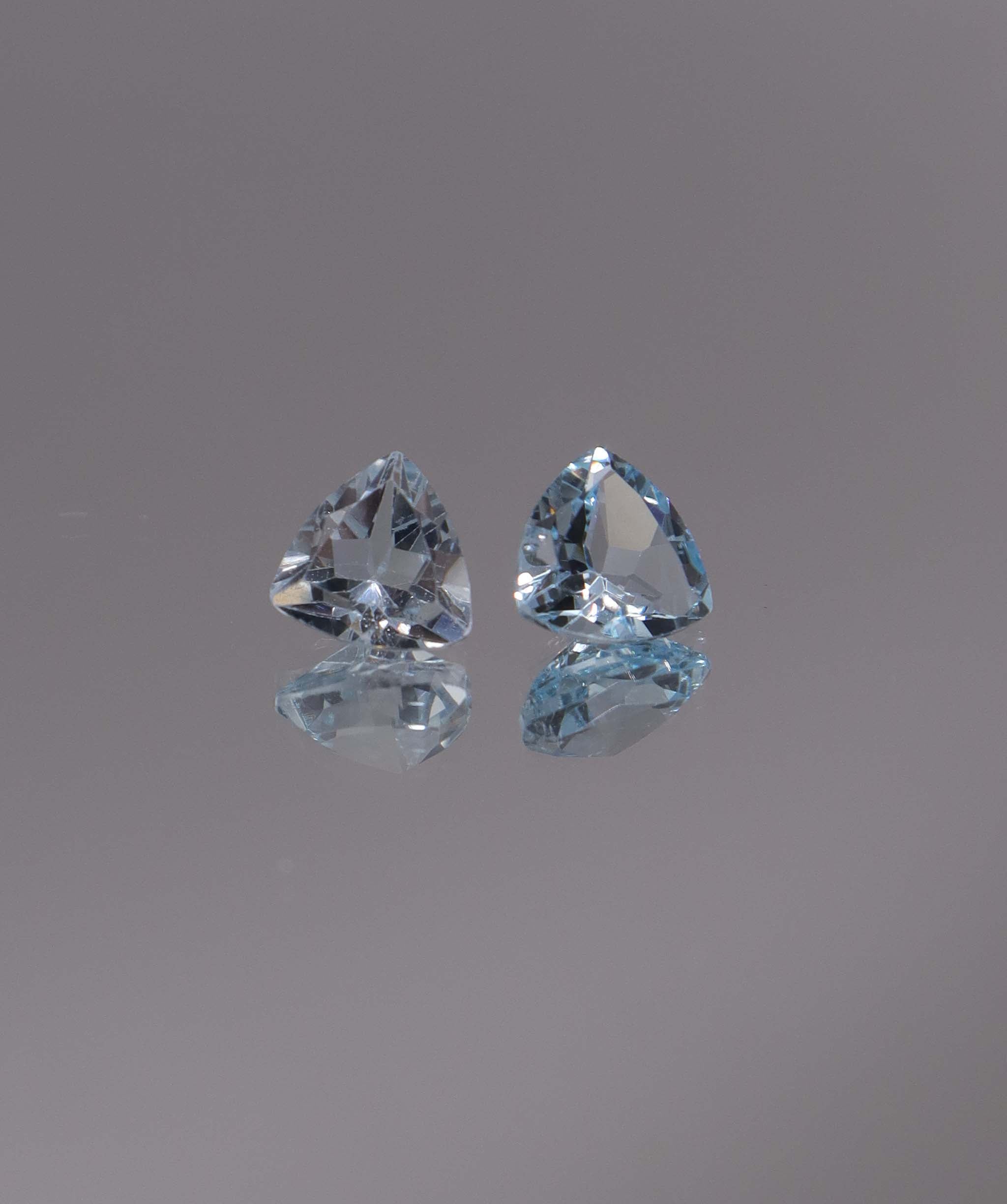 Luxury Promise 2.62ct Sky Blue Topaz Trillion pair DXBCS1222