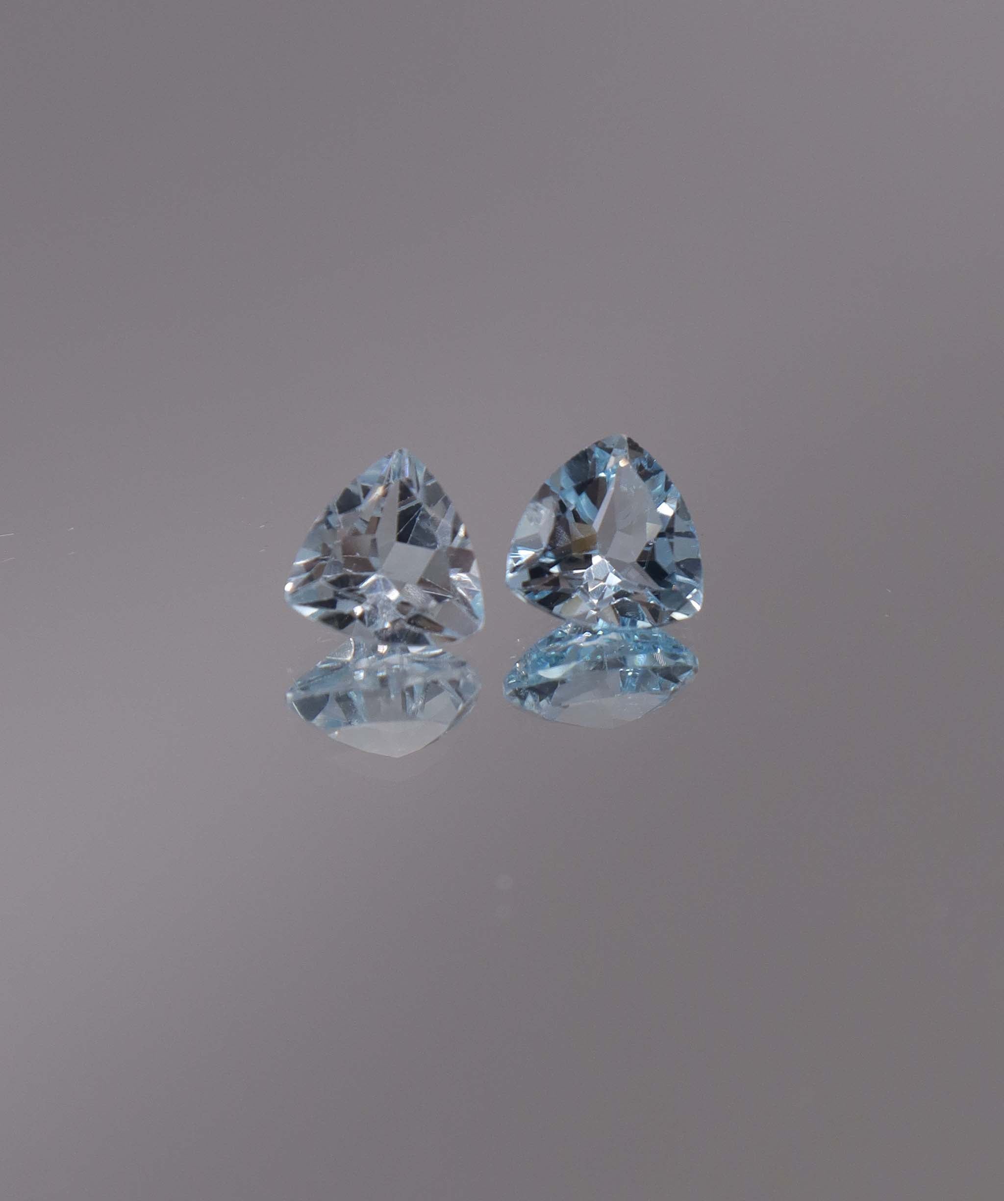 Luxury Promise 2.62ct Sky Blue Topaz Trillion pair DXBCS1222