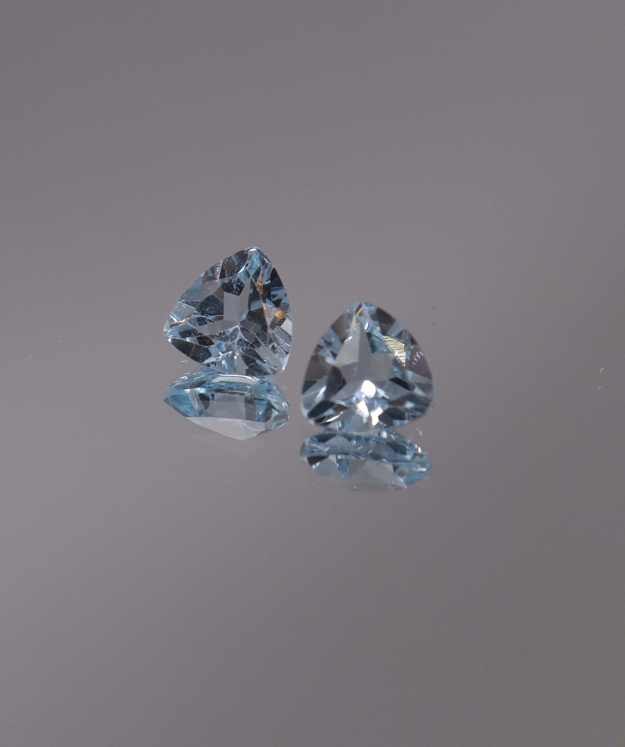 Luxury Promise 2.68ct Sky Blue Topaz Trillion pair DXBCS1218