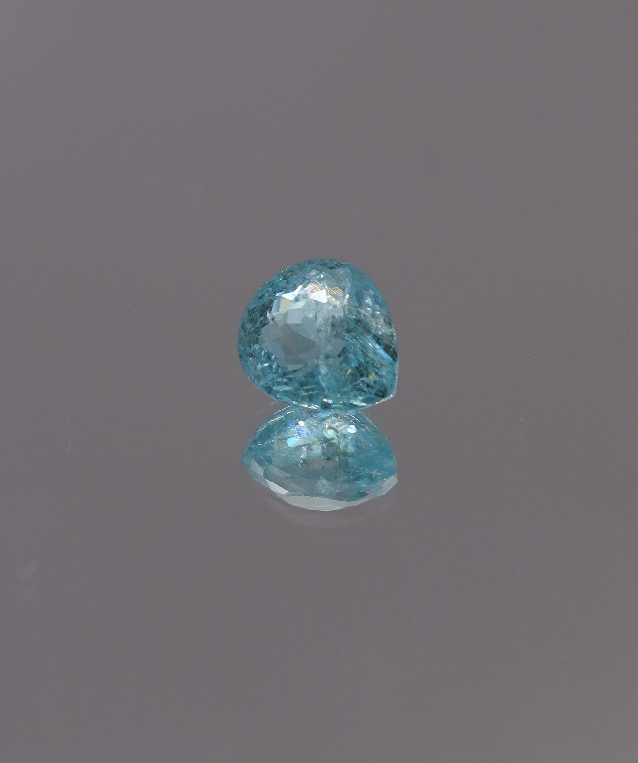 Luxury Promise 2.70ct Neon Blue Paraiba Pear (Windex Blue) DXBCS1301