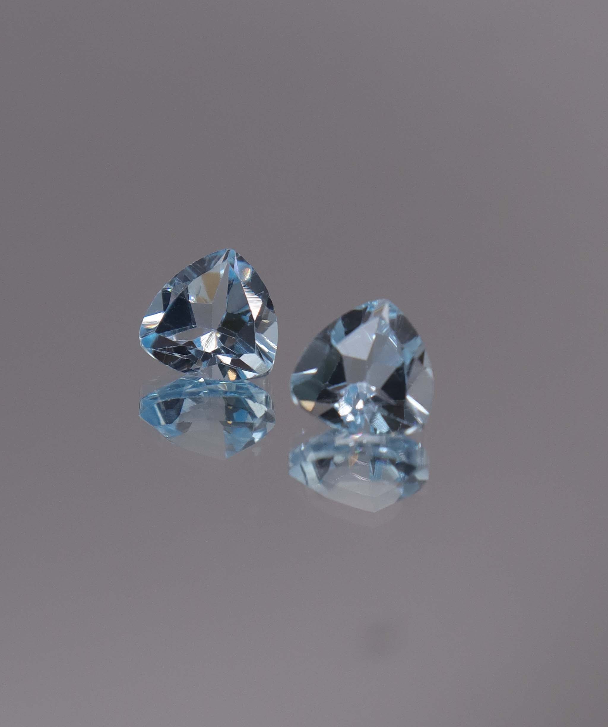 Luxury Promise 2.73ct Sky Blue Topaz Trillion pair DXBCS1206