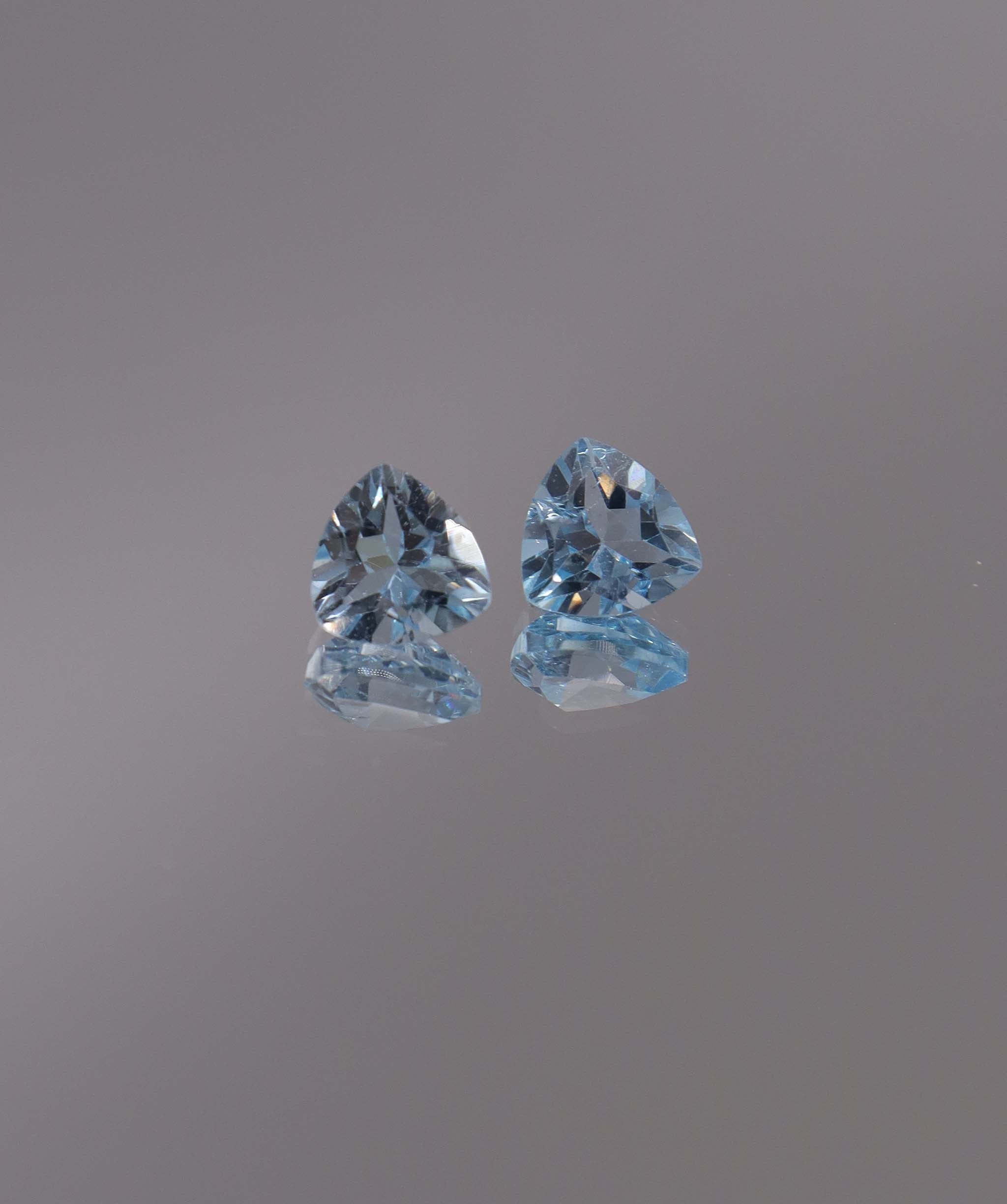 Luxury Promise 2.74ct Sky Blue Topaz Trillion pair DXBCS1207