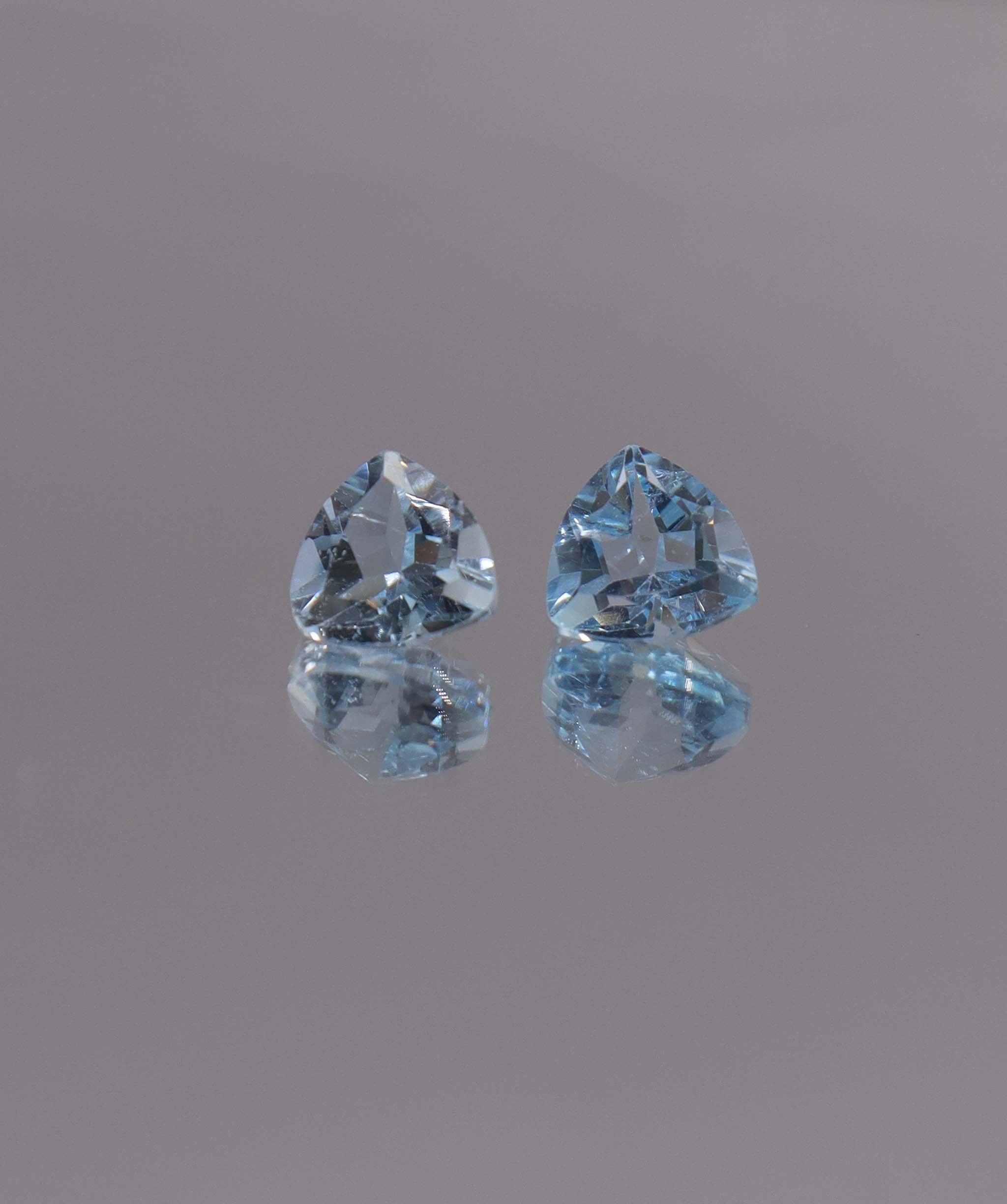 Luxury Promise 2.74ct Sky Blue Topaz Trillion pair DXBCS1207