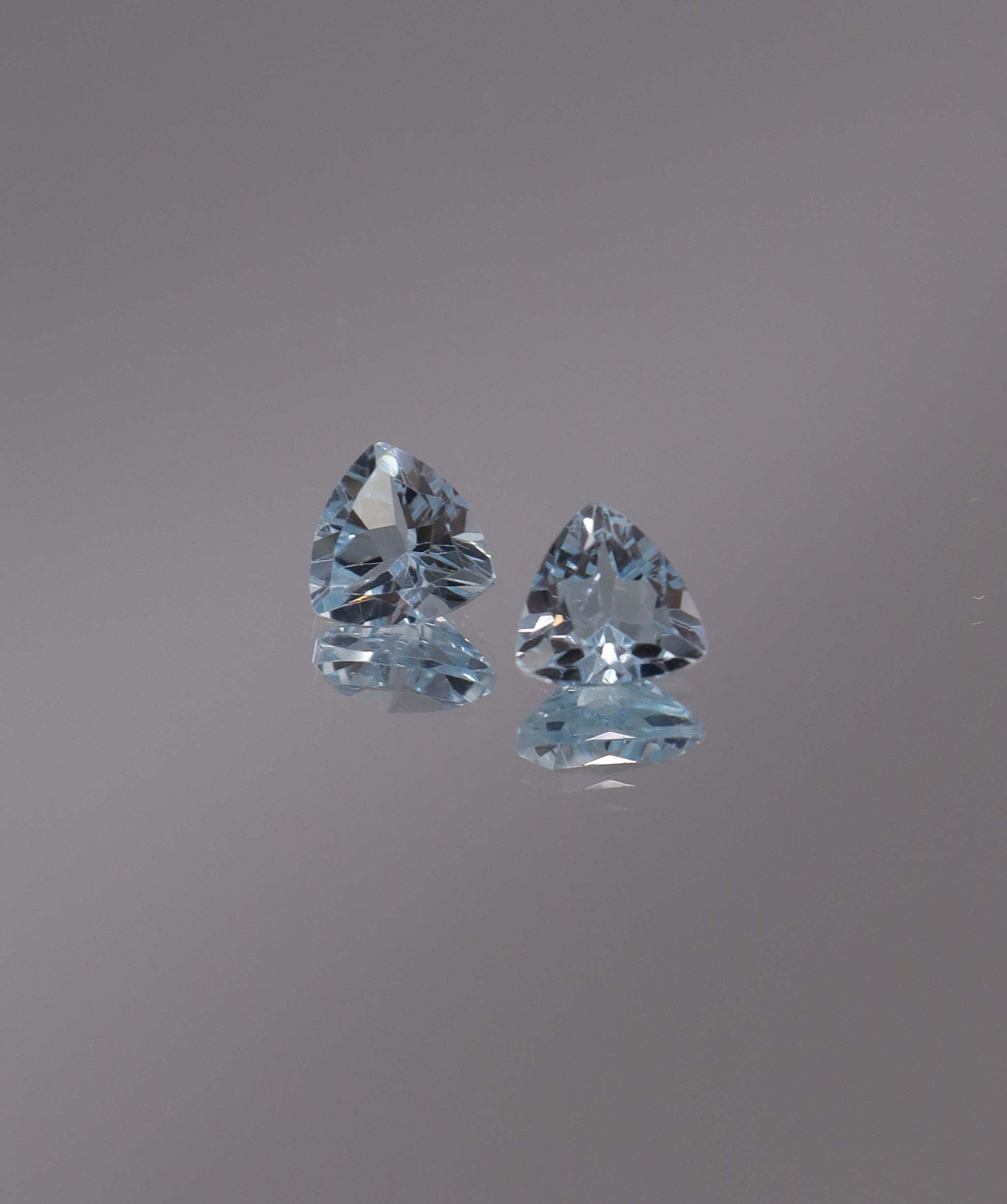 Luxury Promise 2.74ct Sky Blue Topaz Trillion pair DXBCS1224