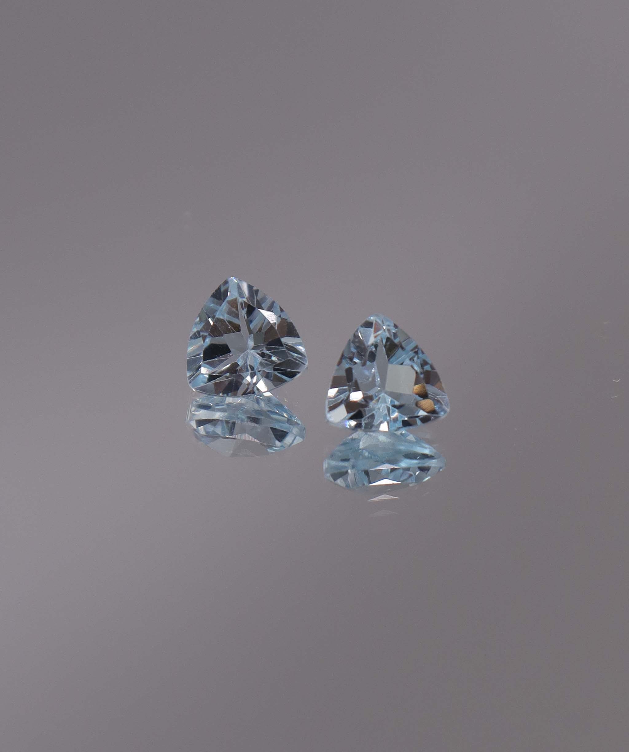 Luxury Promise 2.74ct Sky Blue Topaz Trillion pair DXBCS1224
