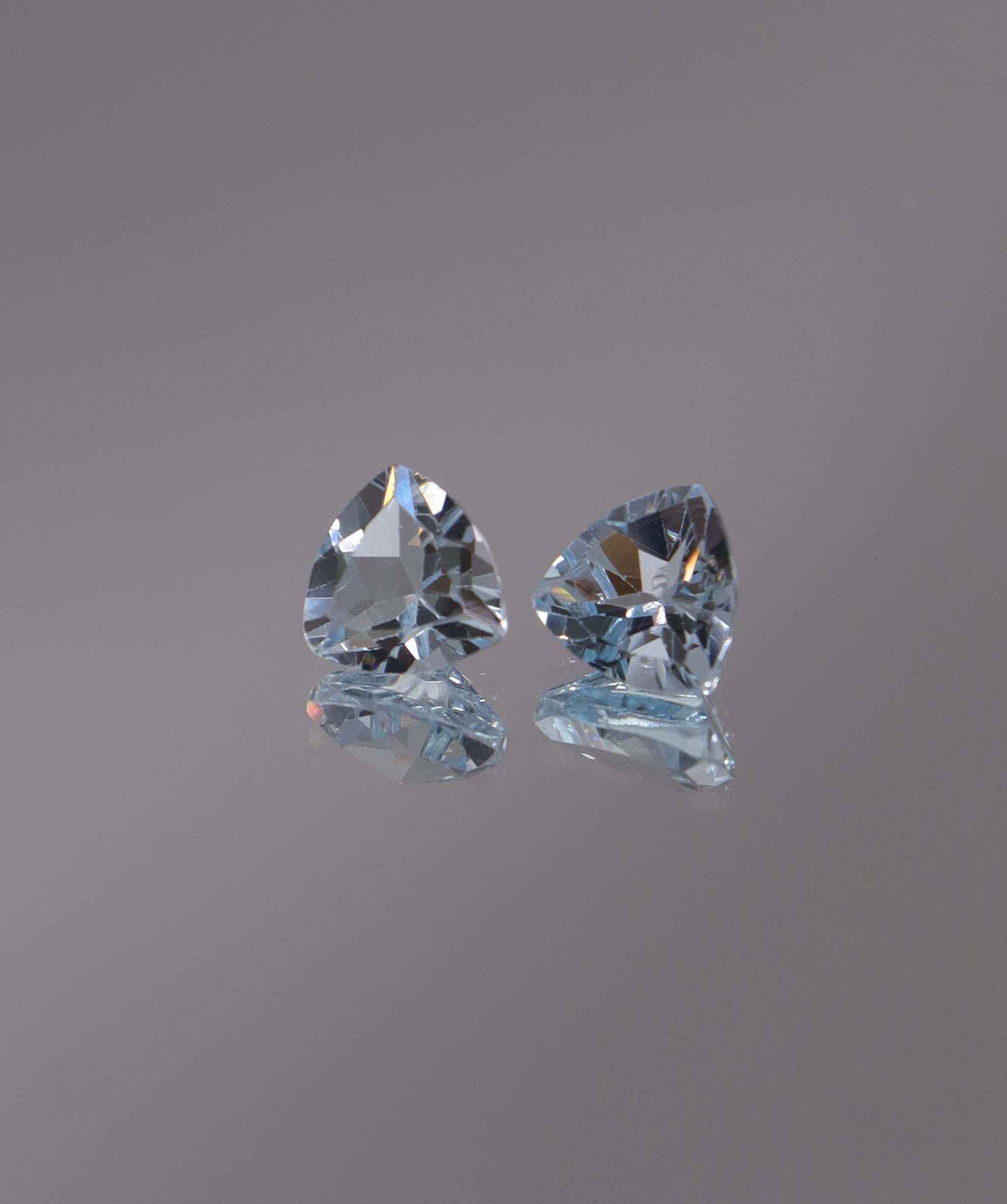 Luxury Promise 2.81ct Sky Blue Topaz Trillion pair DXBCS1216