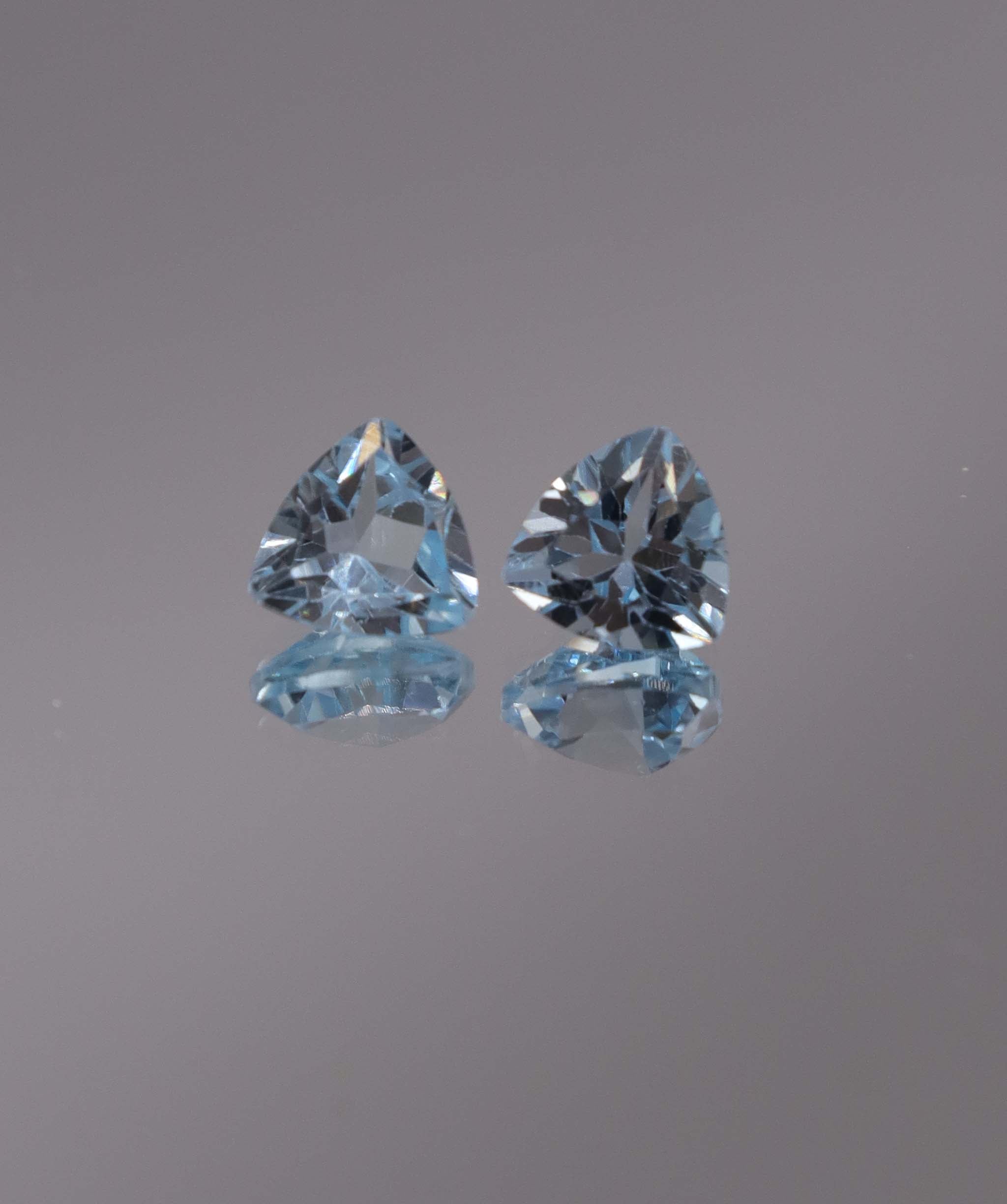 Luxury Promise 2.84ct Sky Blue Topaz Trillion pair DXBCS1209