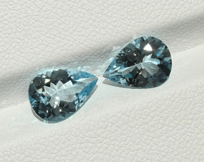 Luxury Promise 2.95ct Shanta Maria aquamarine pear pair DXBCS3905