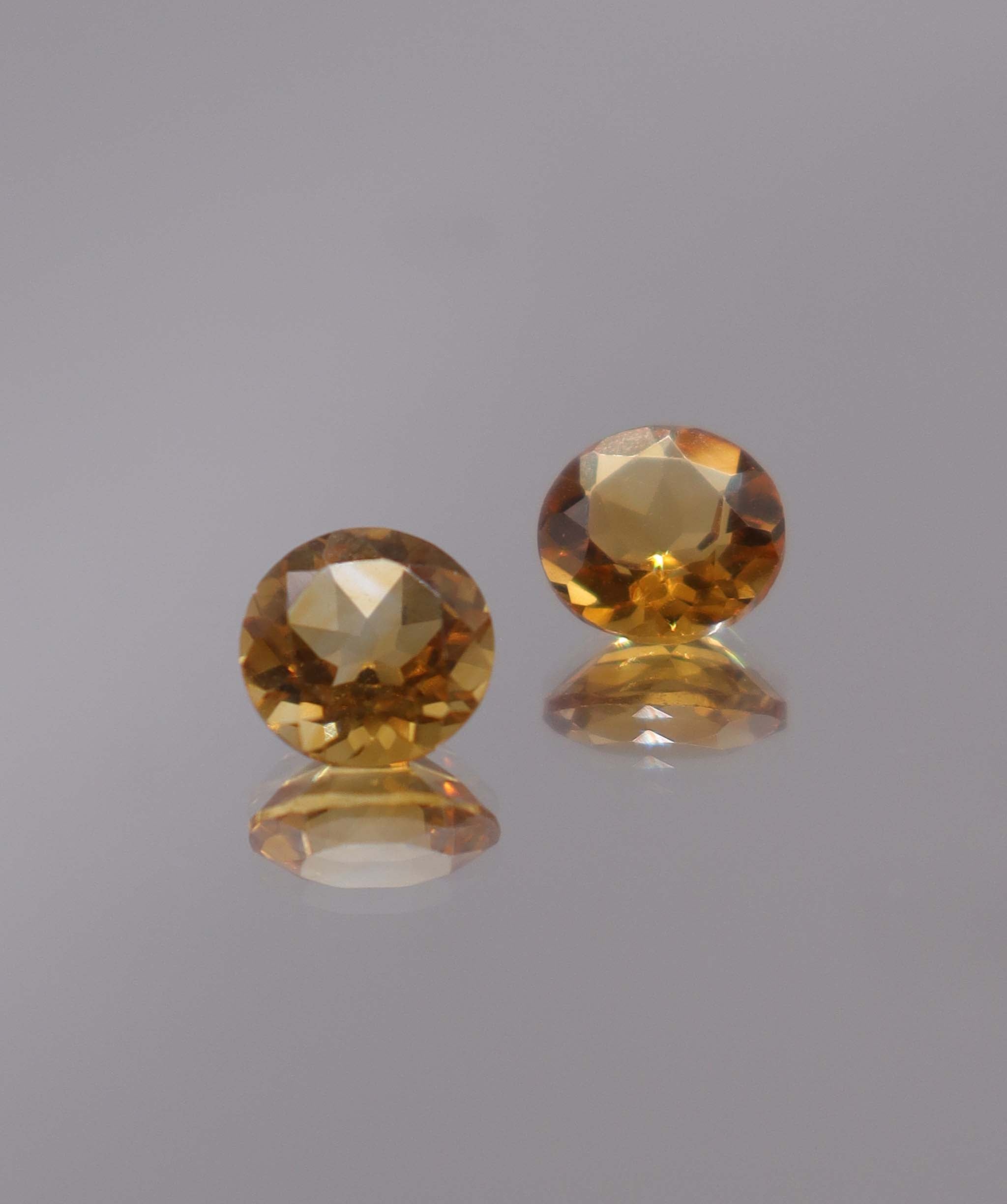 Luxury Promise 2.97ct Round Citrine PAIR 15 DXBS5502