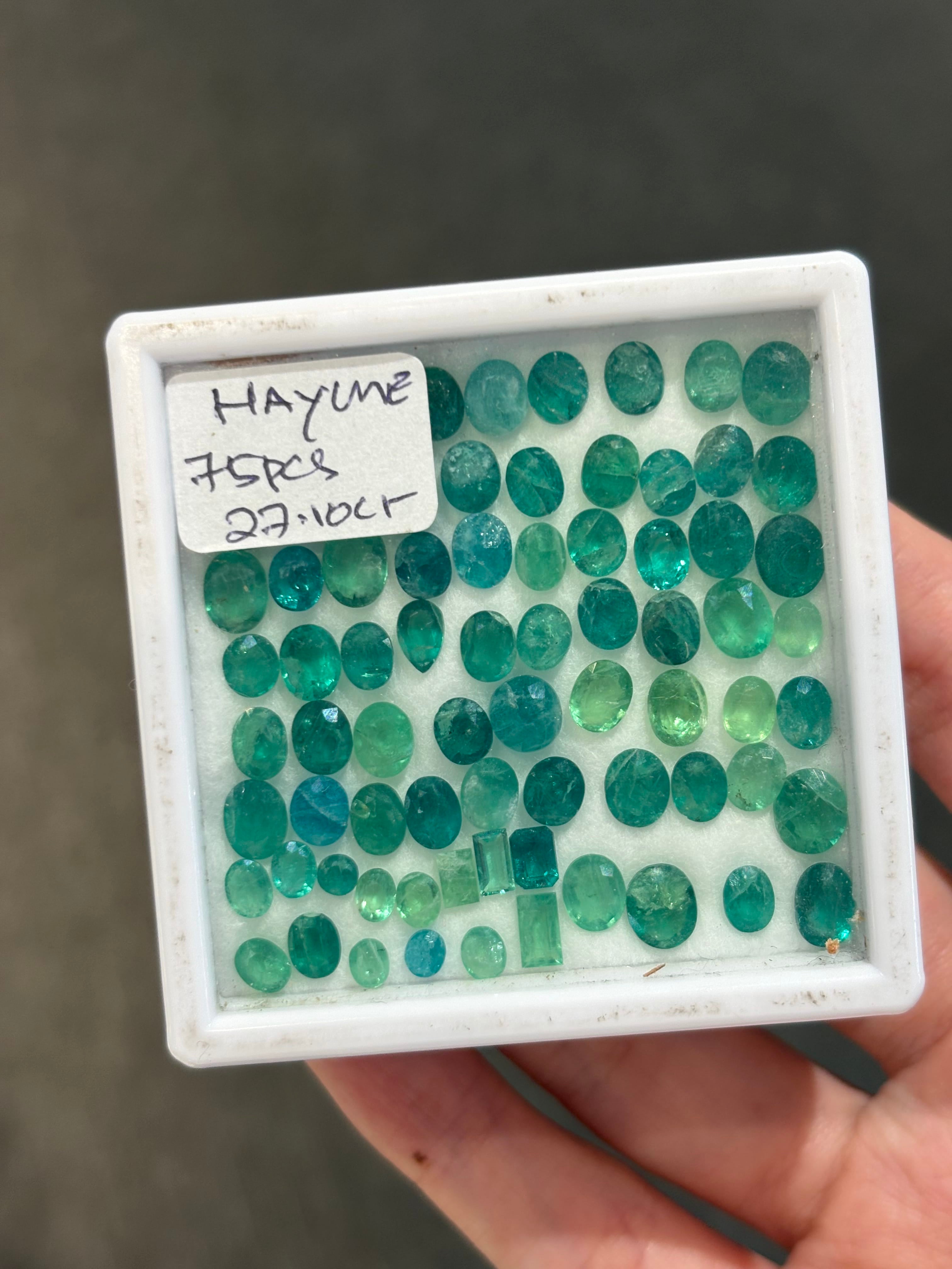 Luxury Promise 27.10ct Green Glowing Hauyne Lot 75pcs DXBCS4681