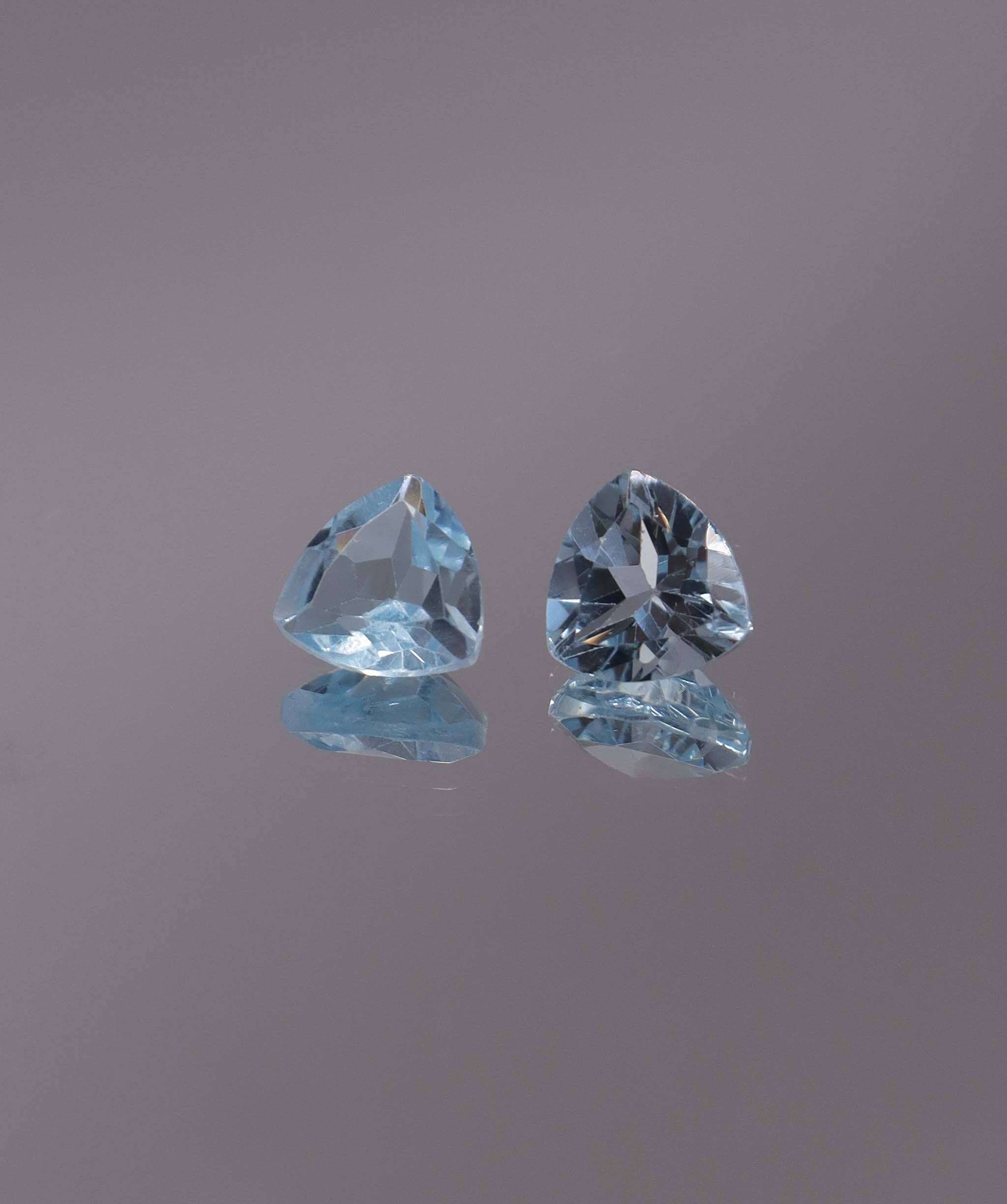 Luxury Promise 3.00ct Sky Blue Topaz Trillion pair DXBCS1193