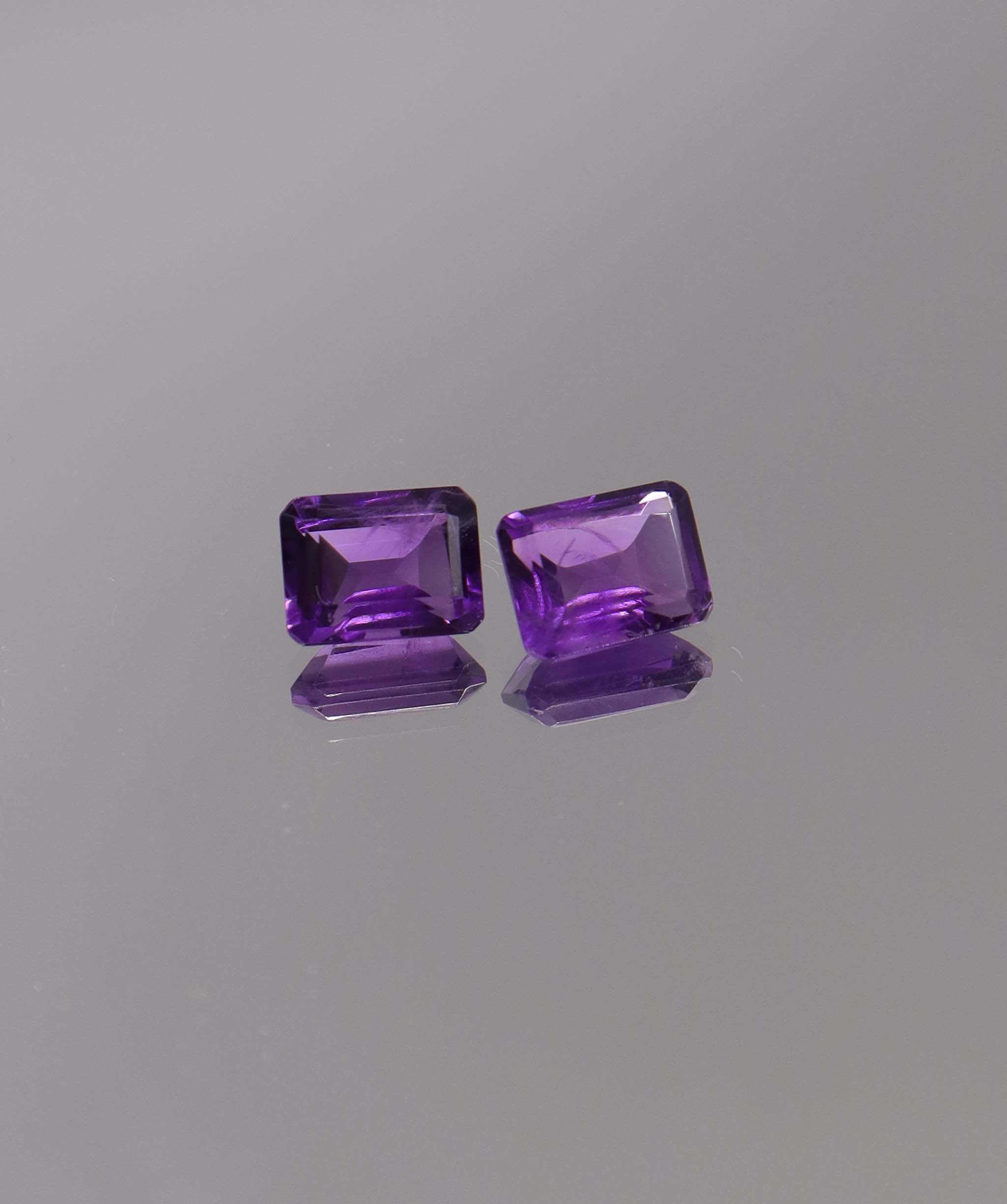 Luxury Promise 3.02ct Amethyst Emerald cut pair DXBCS1260