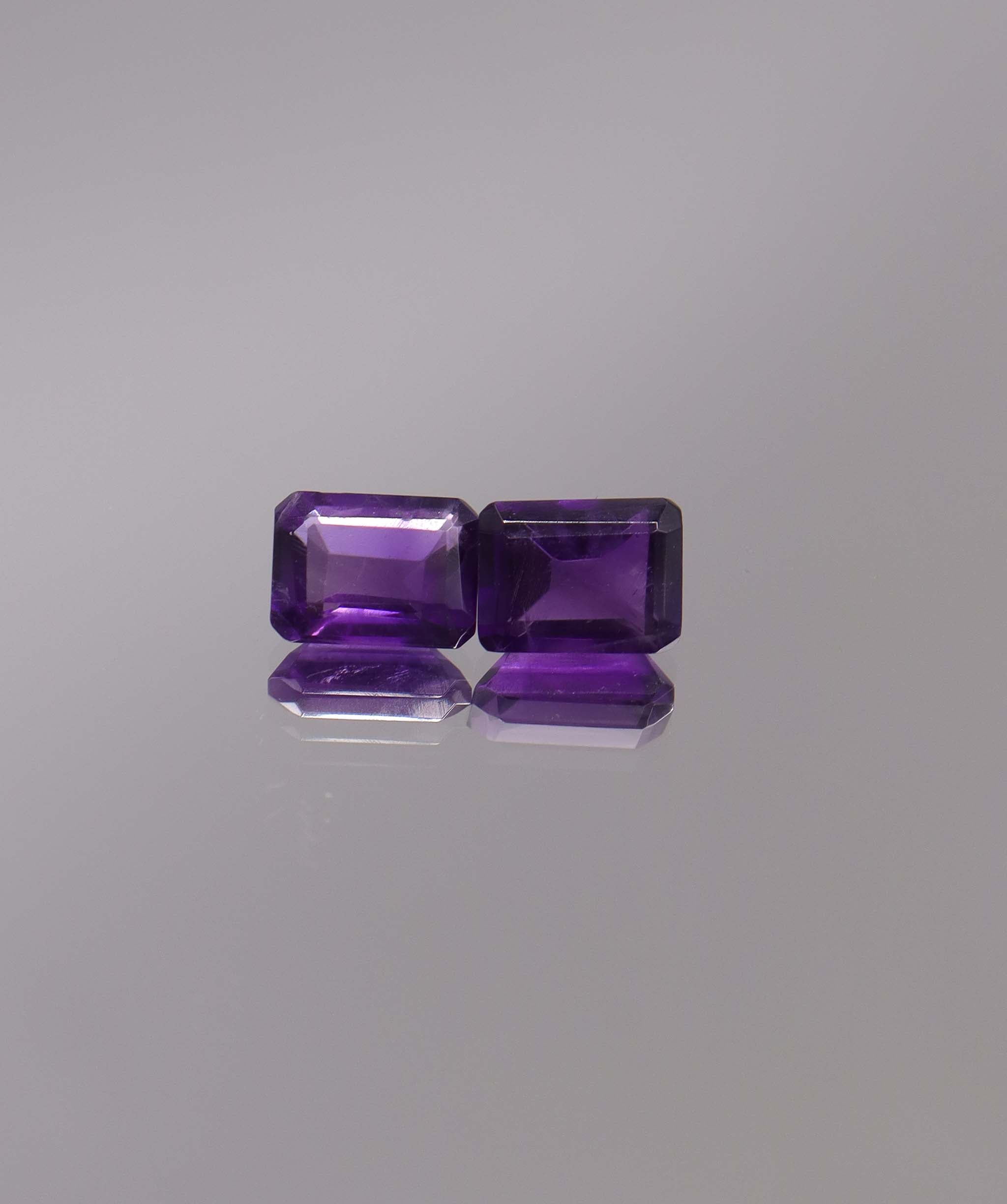 Luxury Promise 3.04ct Amethyst Emerald cut pair DXBCS1255