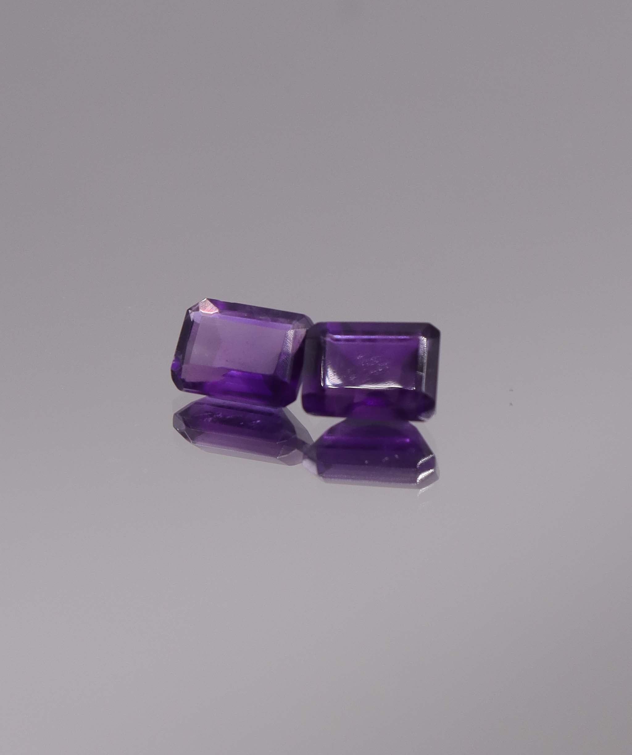 Luxury Promise 3.04ct Amethyst Emerald cut pair DXBCS1255