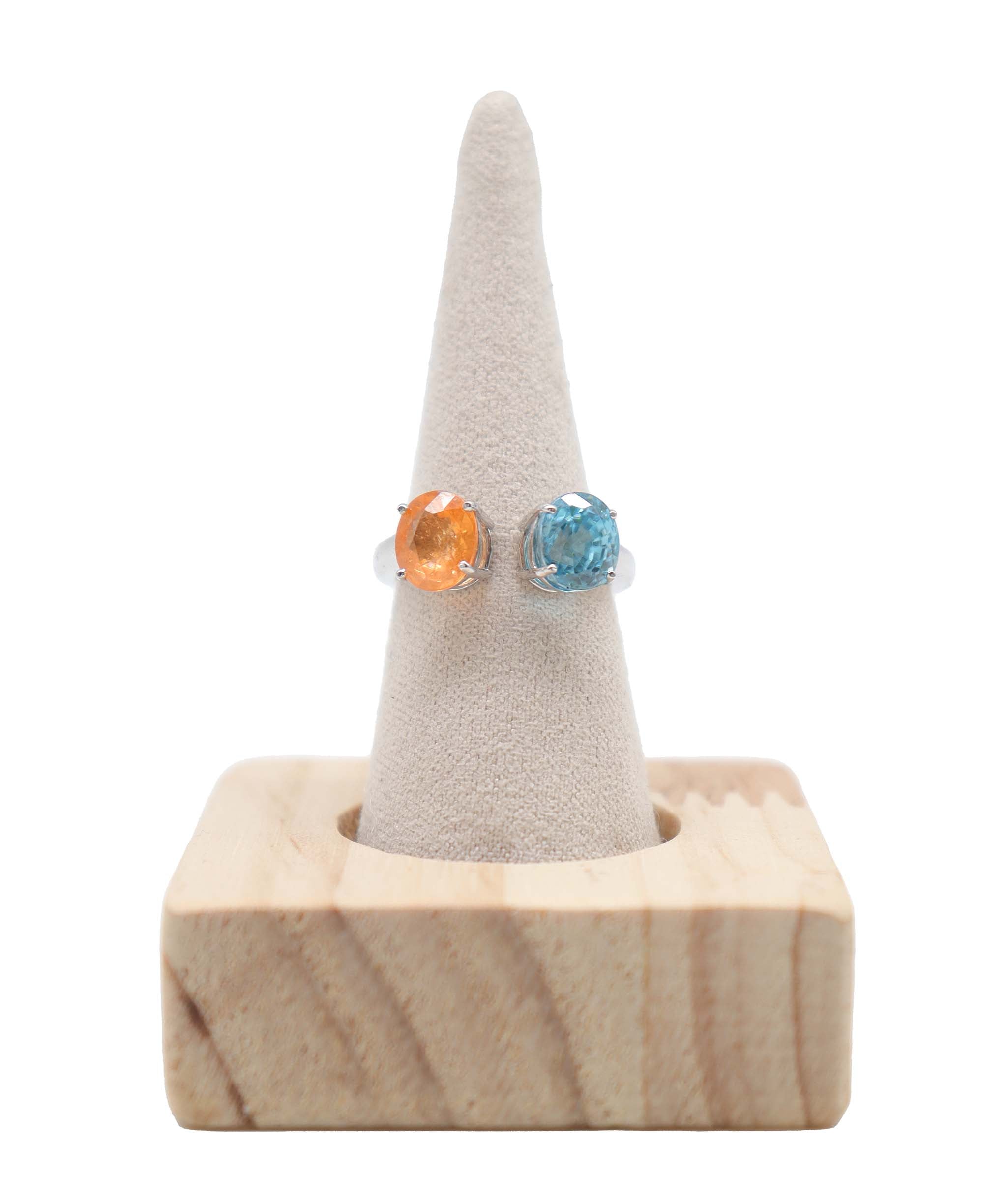 Luxury Promise 3.10ct Blue Zircon & 2ct Fanta Garnet Moi et Toi Ring RDL0142C