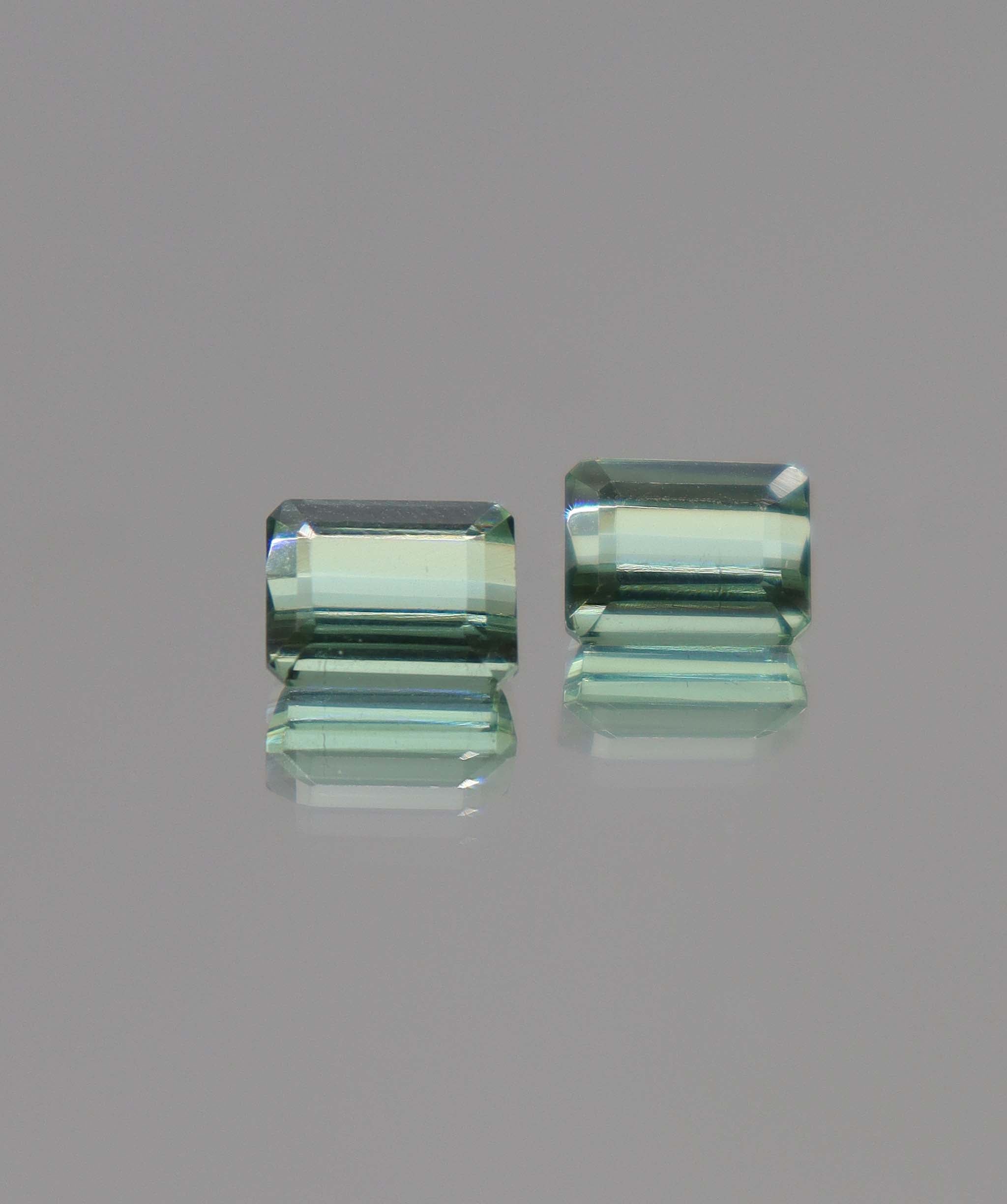 Luxury Promise 3.12ct Tourmalines PAIR Emerald cut DXBCS0944