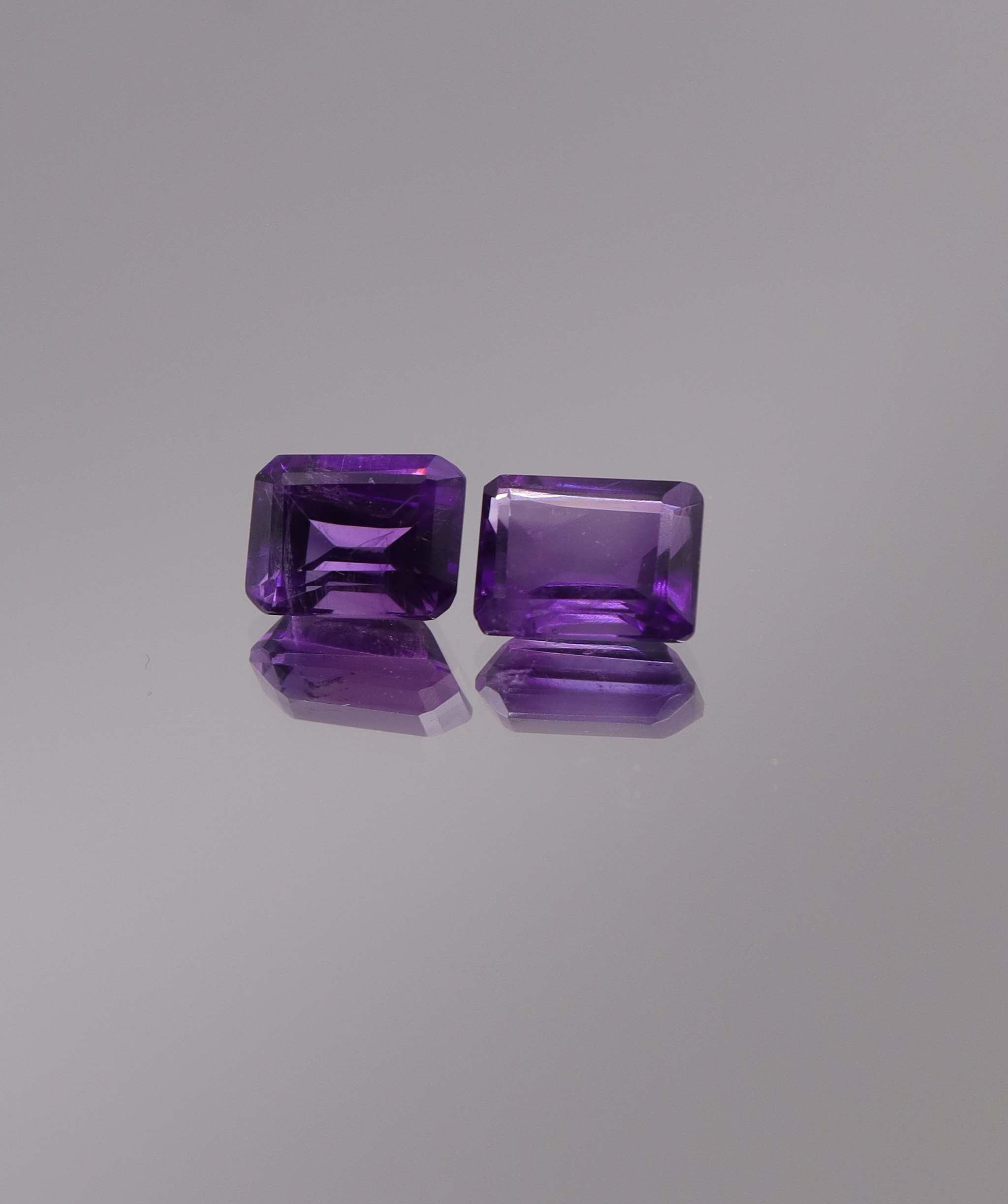 Luxury Promise 3.16ct Amethyst Emerald cut pair DXBCS1256