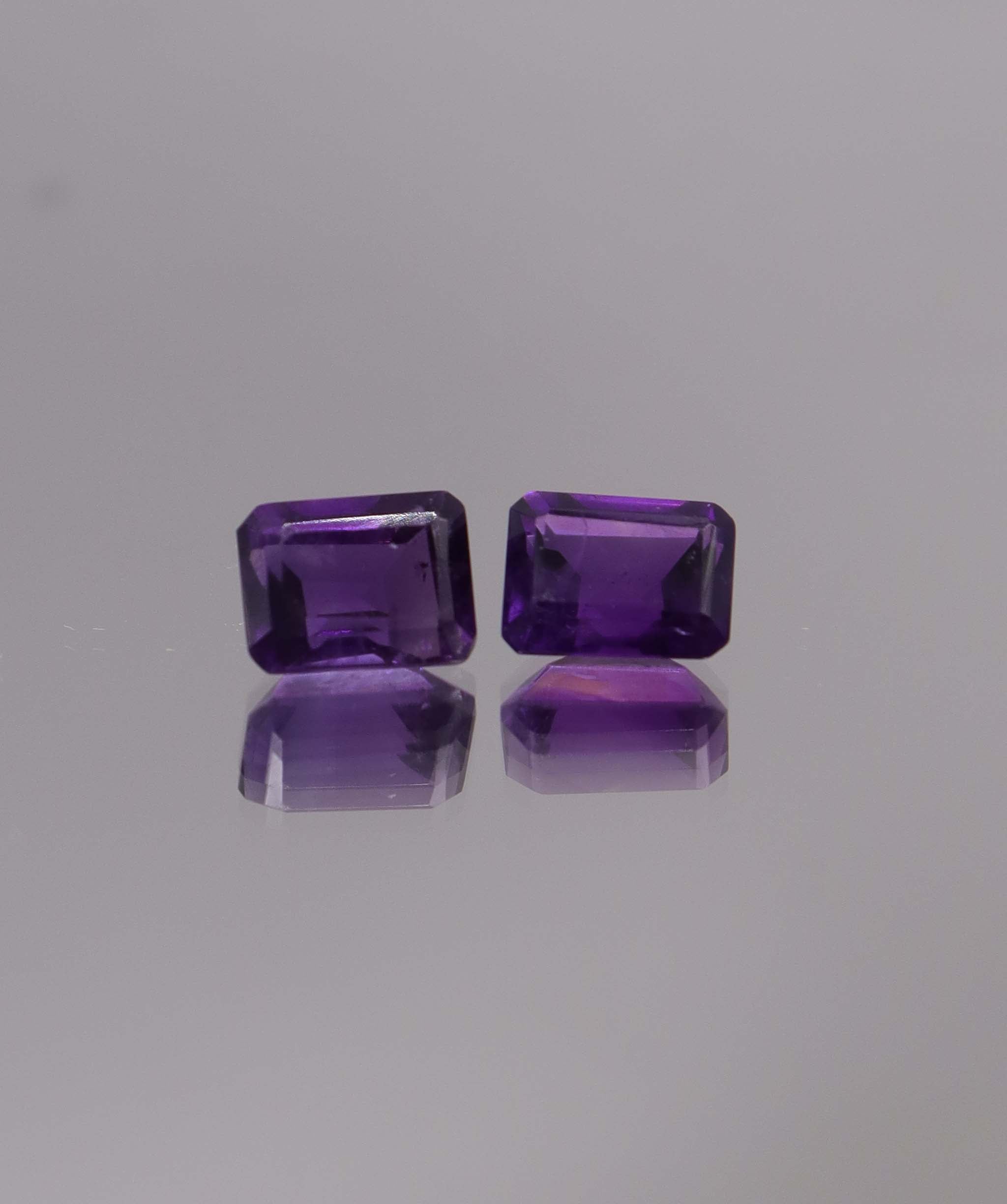 Luxury Promise 3.17ct Amethyst Emerald cut pair DXBCS1257