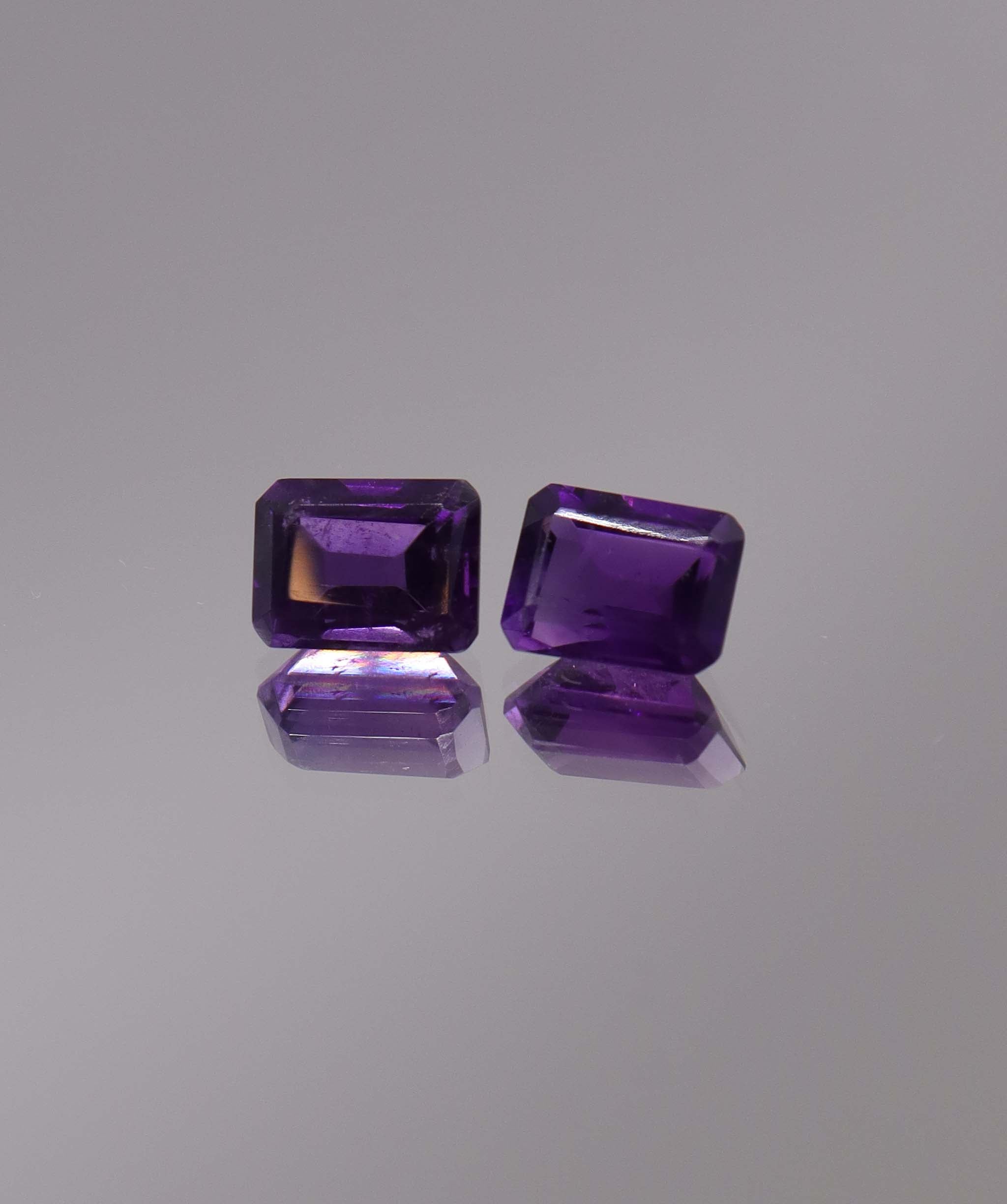 Luxury Promise 3.17ct Amethyst Emerald cut pair DXBCS1257