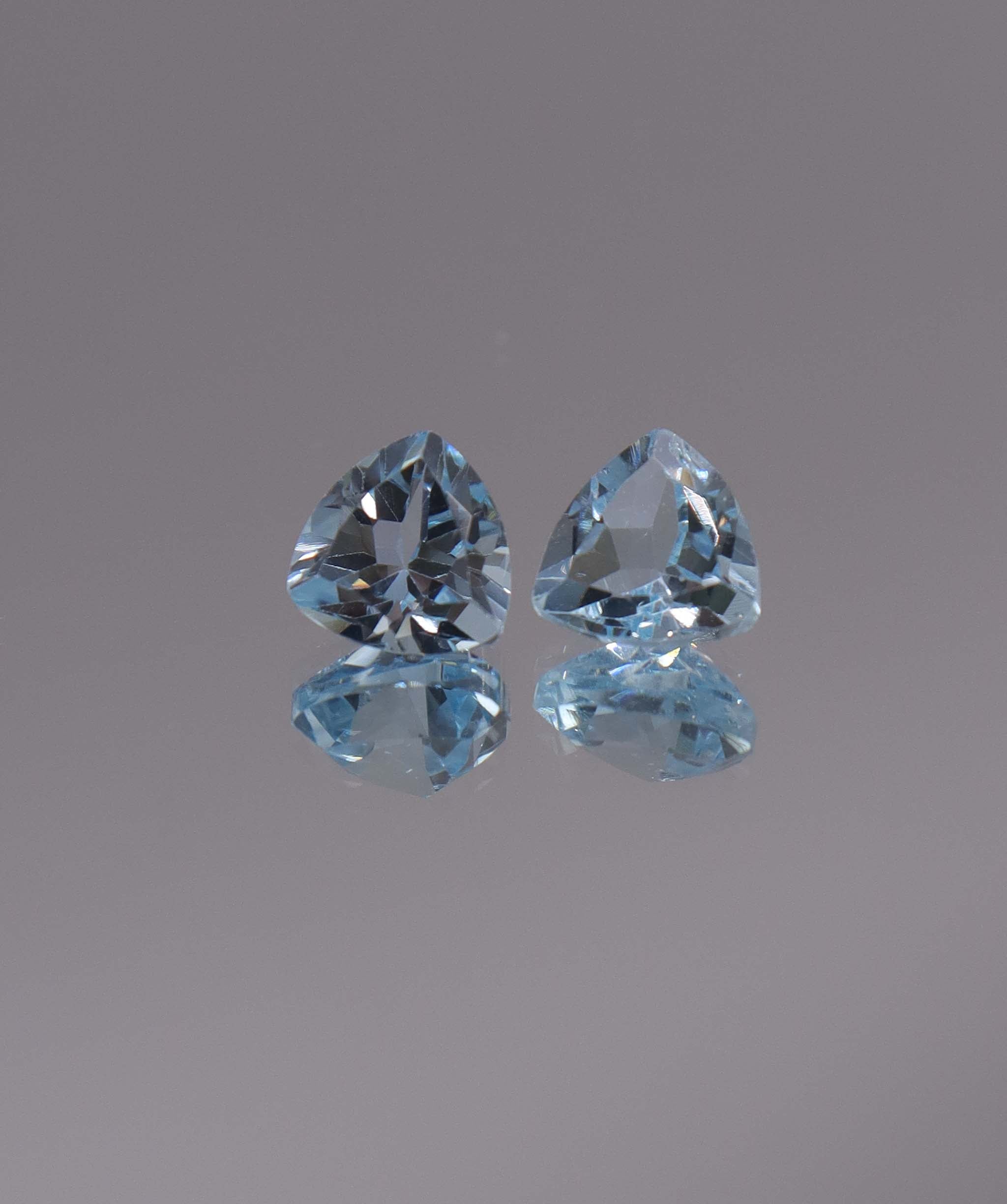 Luxury Promise 3.18ct Sky Blue Topaz Trillion pair DXBCS1194