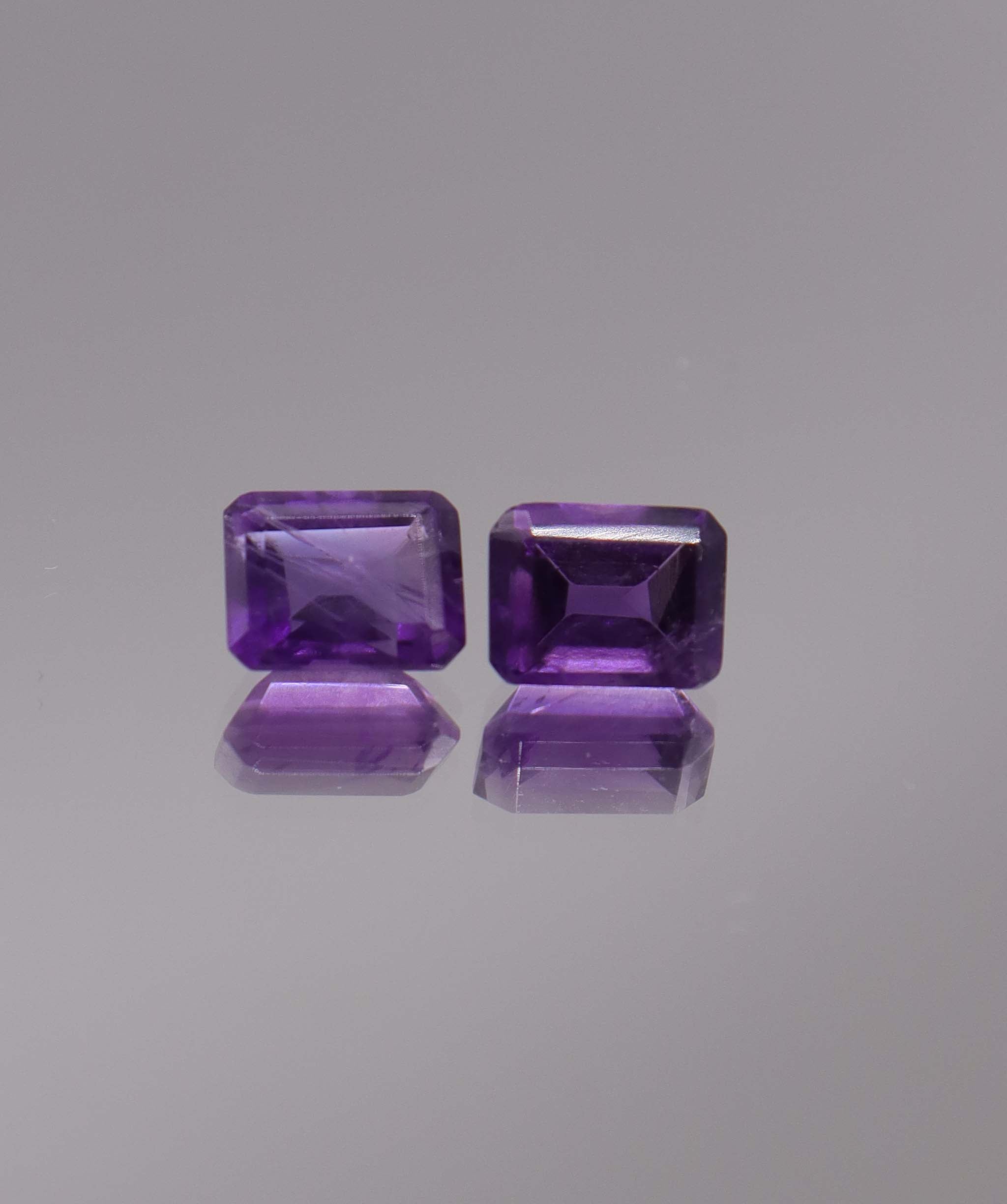 Luxury Promise 3.20ct Amethyst Emerald cut pair DXBCS1265