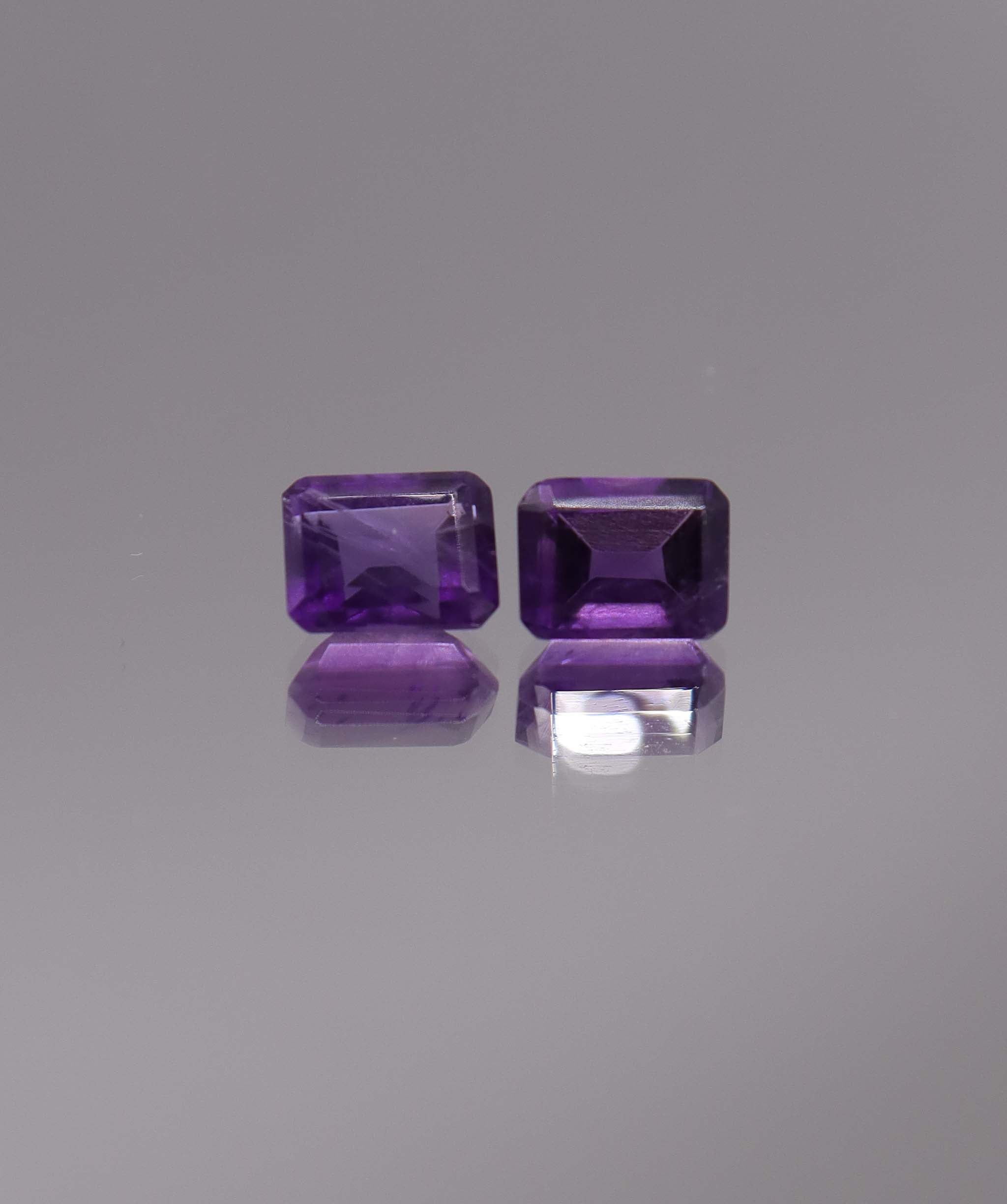 Luxury Promise 3.20ct Amethyst Emerald cut pair DXBCS1265