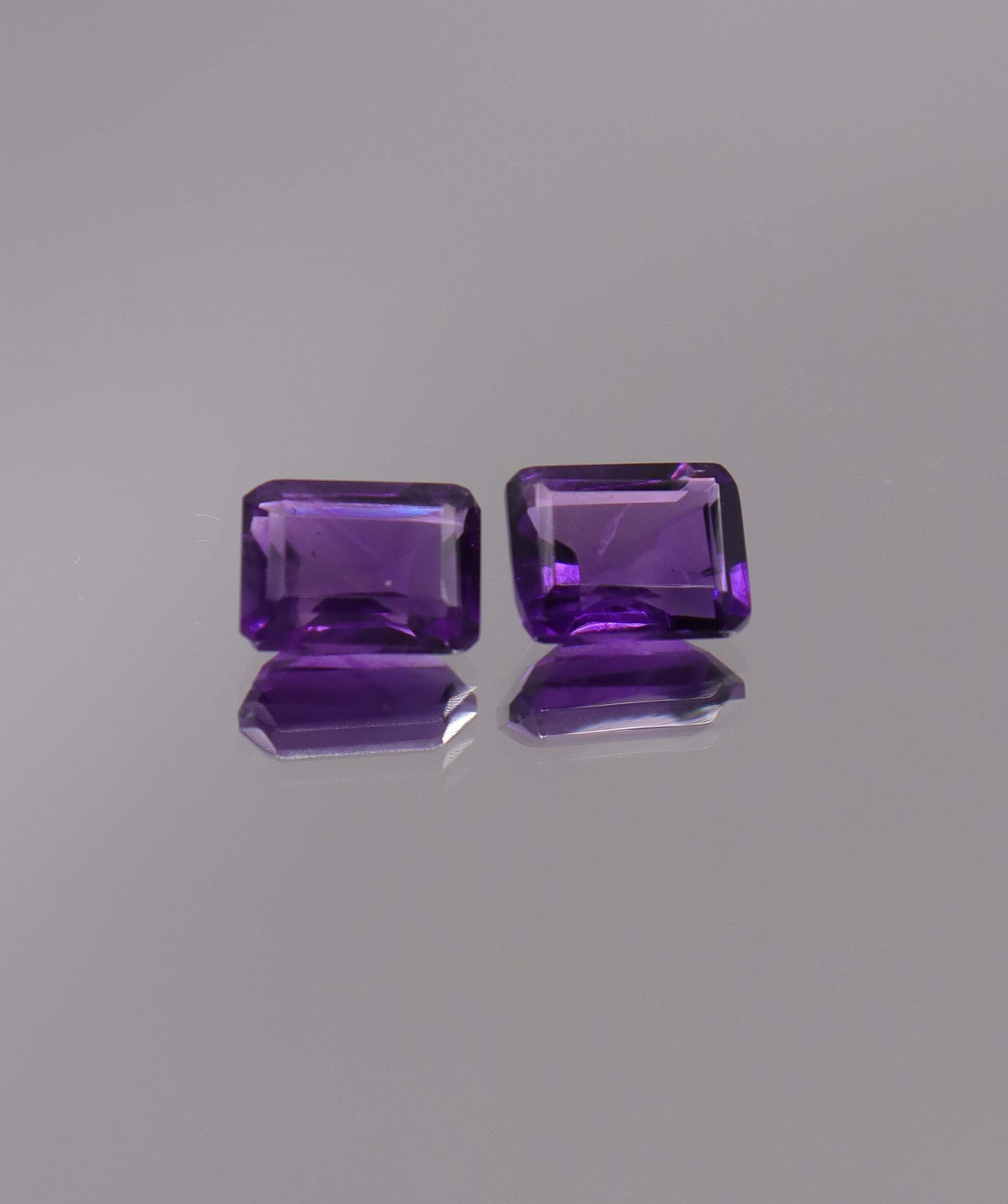 Luxury Promise 3.24ct Amethyst Emerald cut pair DXBCS1254