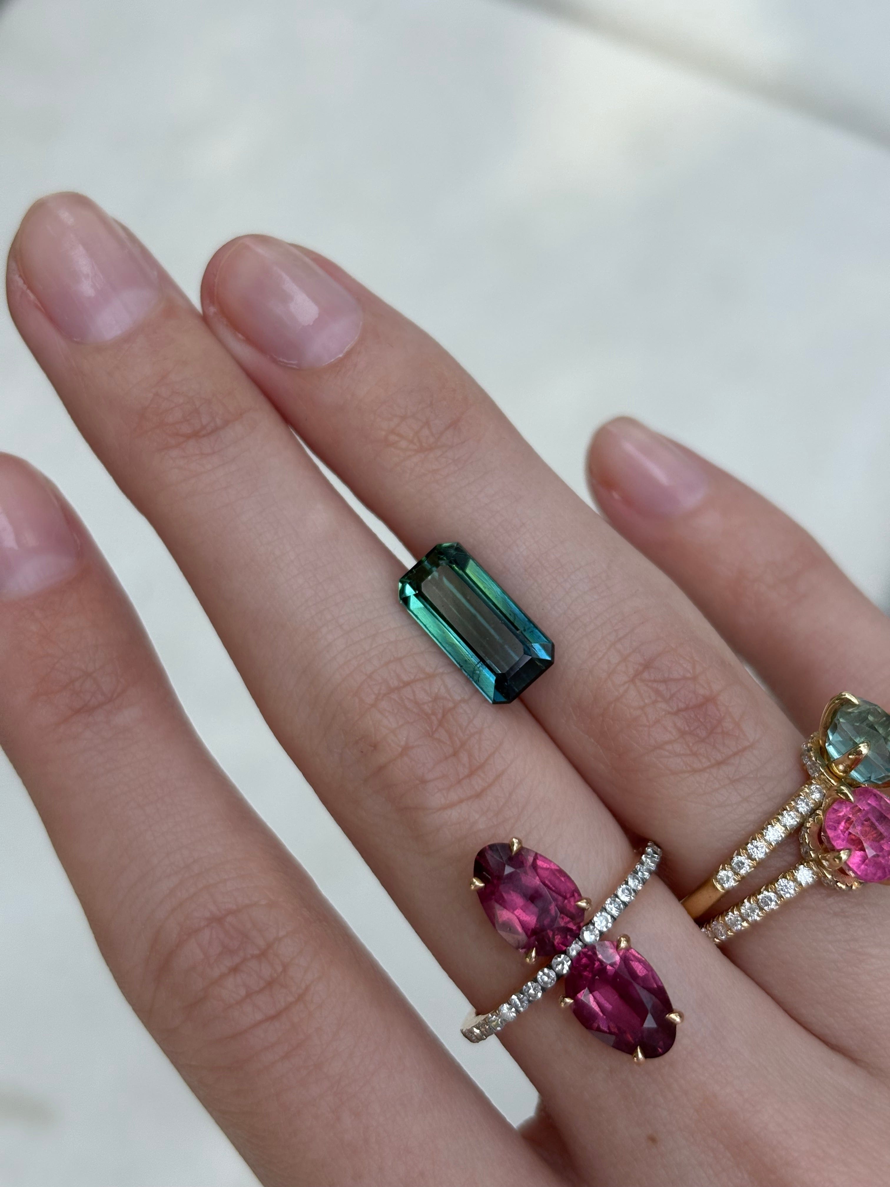 Luxury Promise 3.25ct Bi-color Blue-Green Tourmaline DXBCS1079