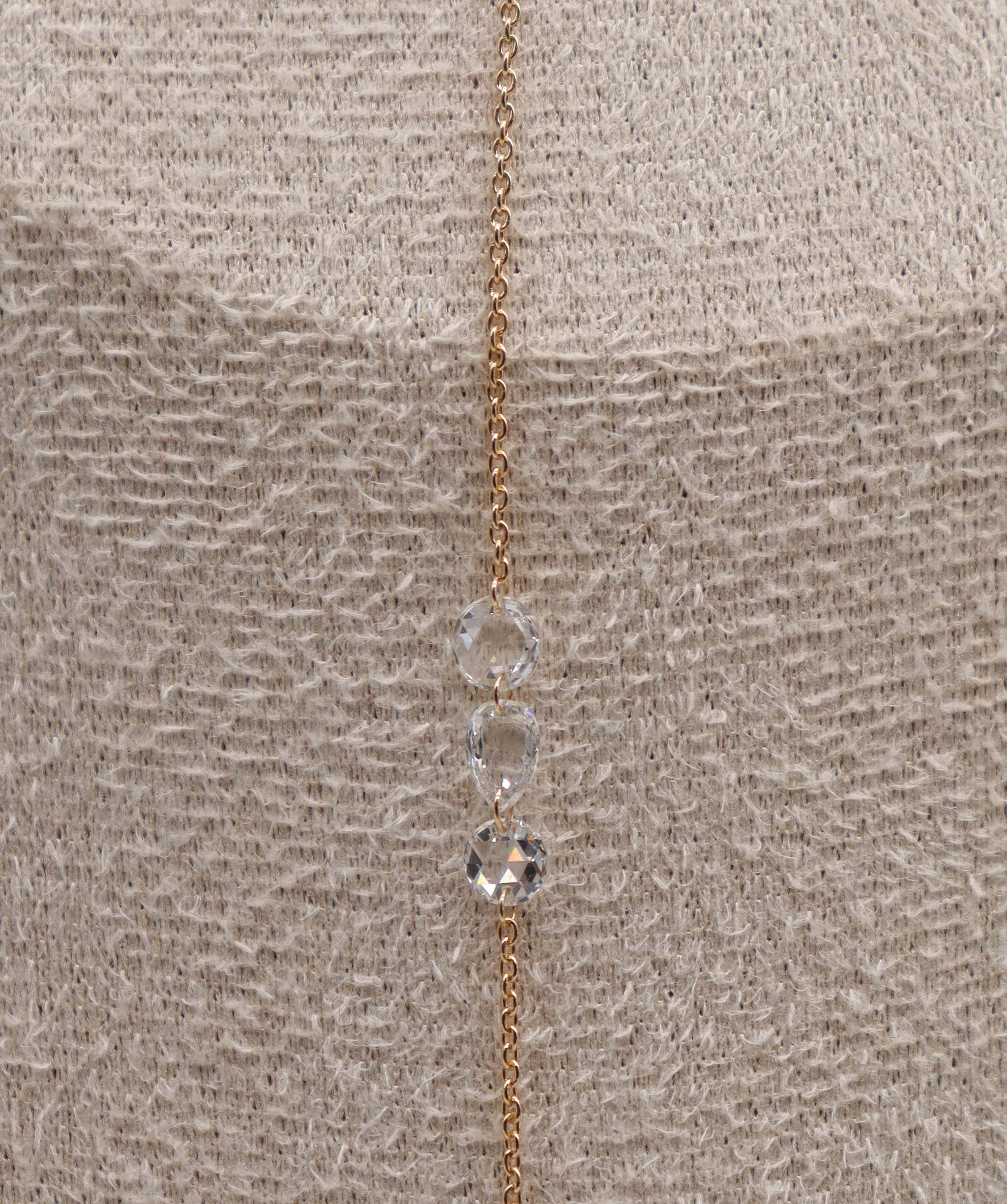 Luxury Promise 3.28CT EX PEAR 3DRILL White Pear Rosecut NECKLACE C12454