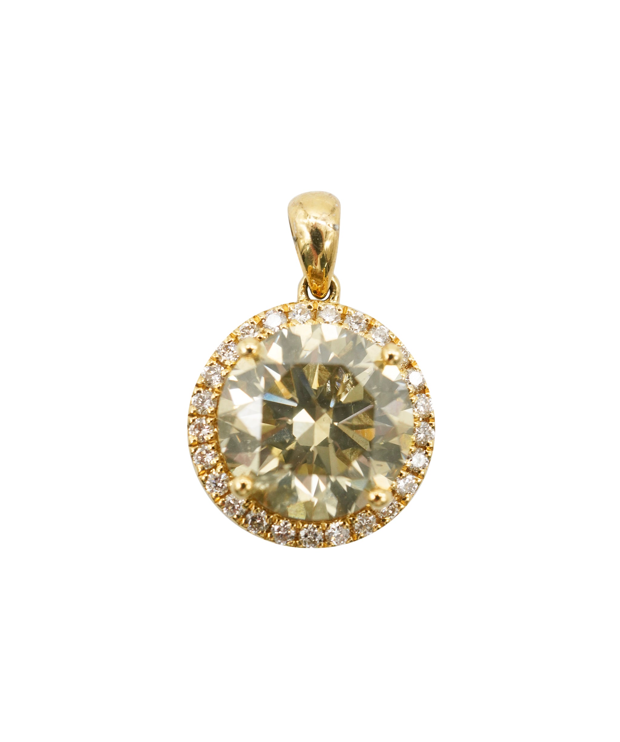 Luxury Promise 3.28ct  NATURAL CHAMPAGNE PENDANT WITH 3 CT STONE DIAMOND DBXN0571
