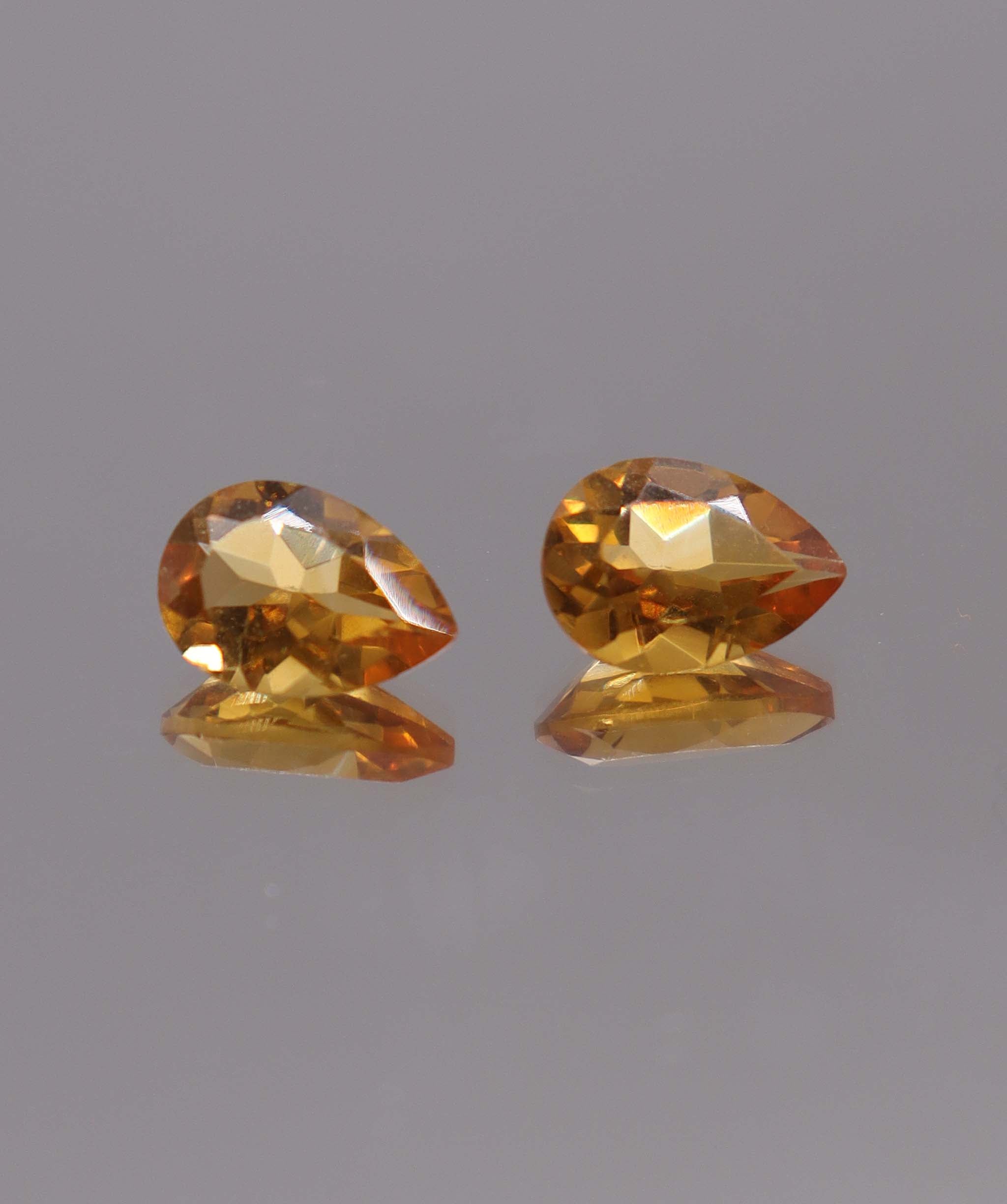 Luxury Promise 3.33ct Pear Citrine PAIR 14 DXBS5501