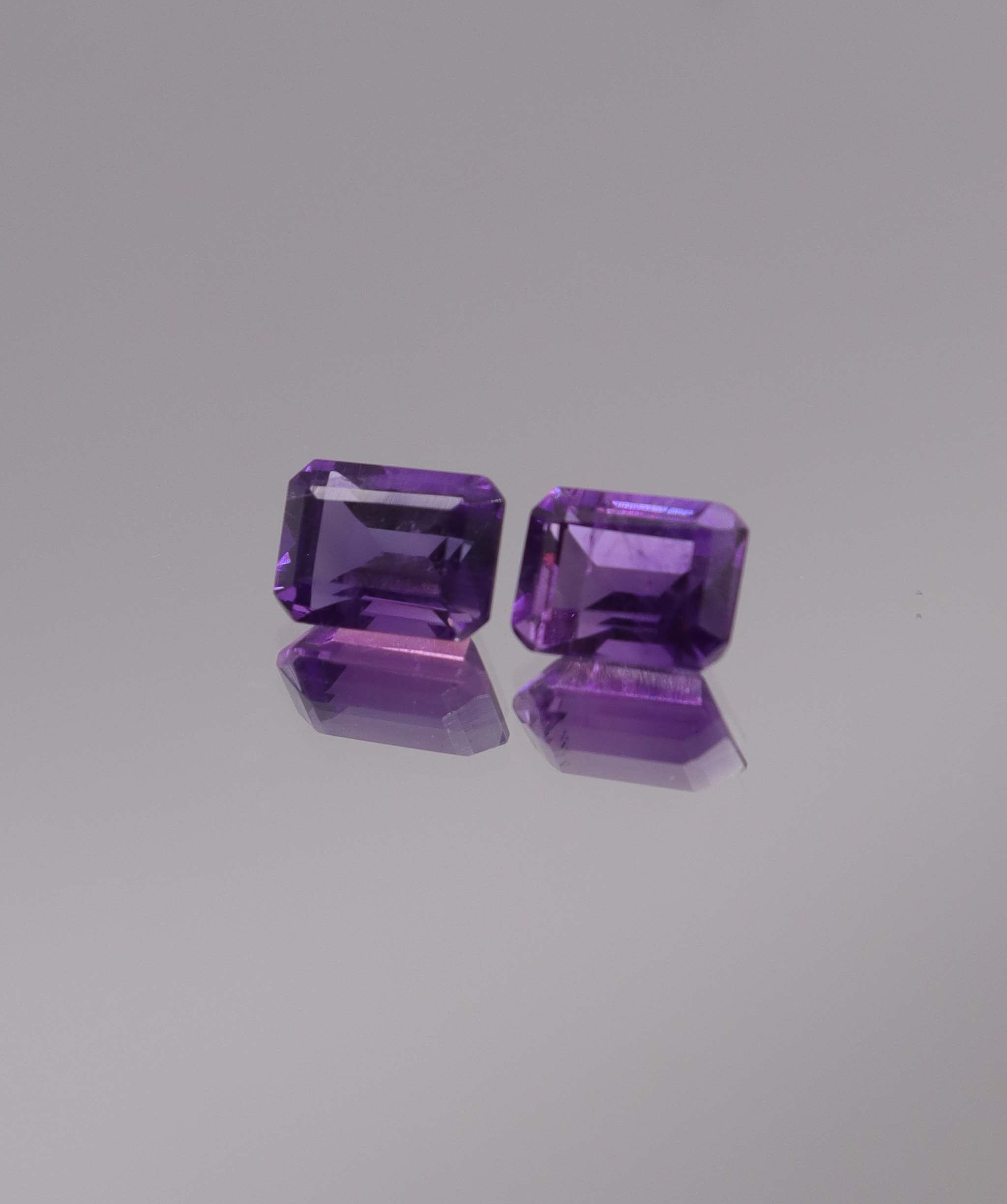 Luxury Promise 3.35ct Amethyst Emerald cut pair DXBCS1263