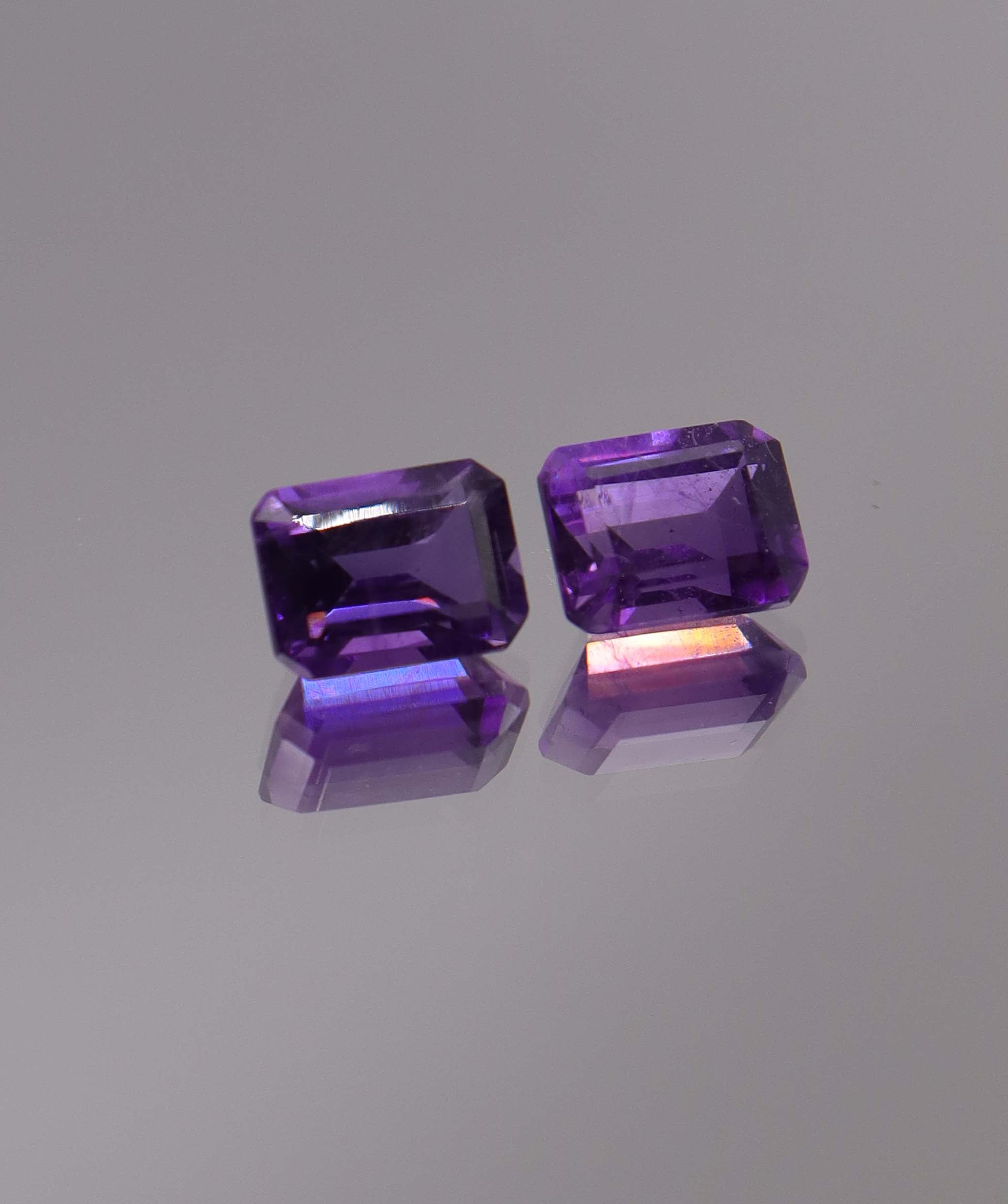Luxury Promise 3.35ct Amethyst Emerald cut pair DXBCS1263