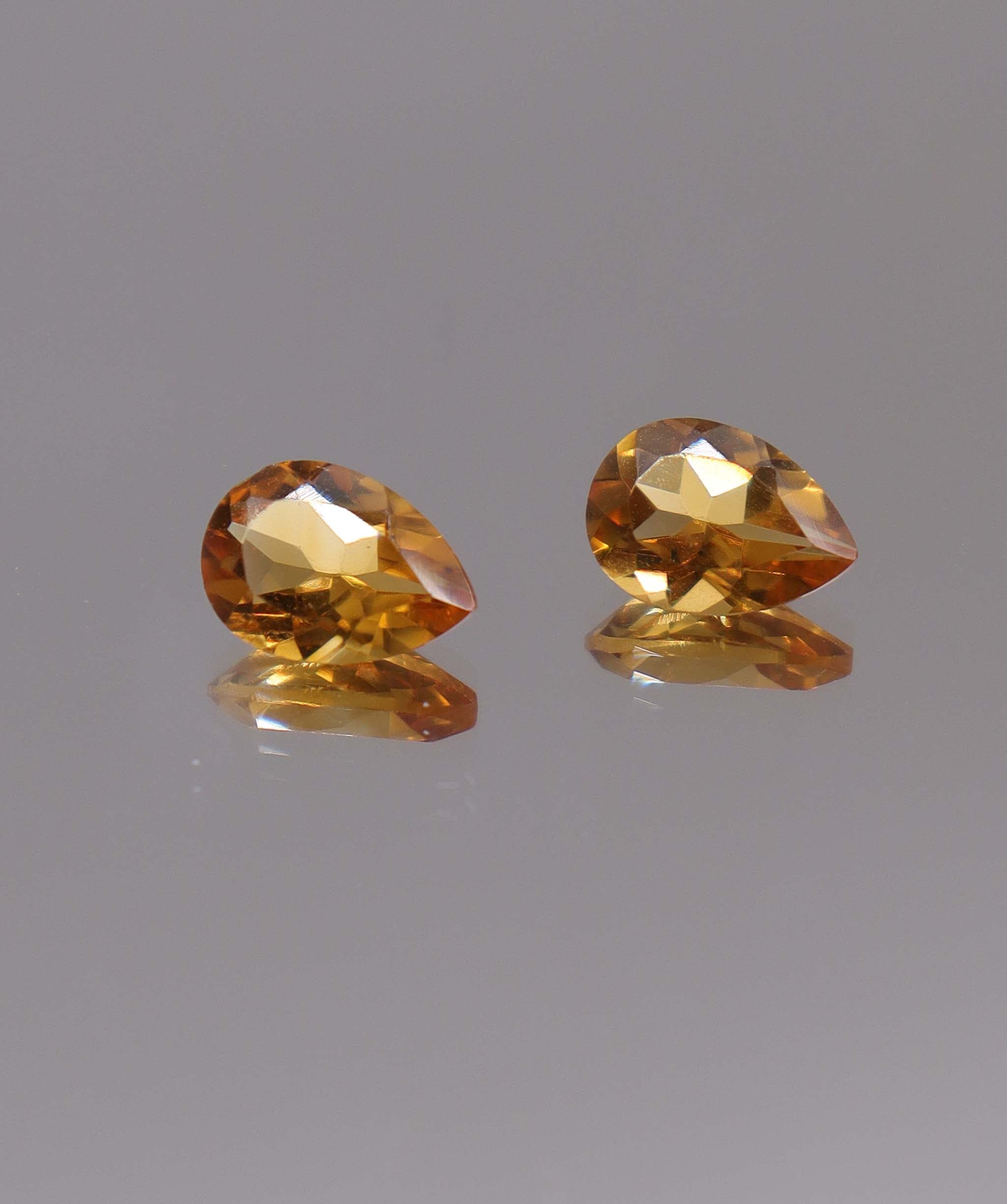Luxury Promise 3.35ct Pear Citrine PAIR 9 DXBS5496
