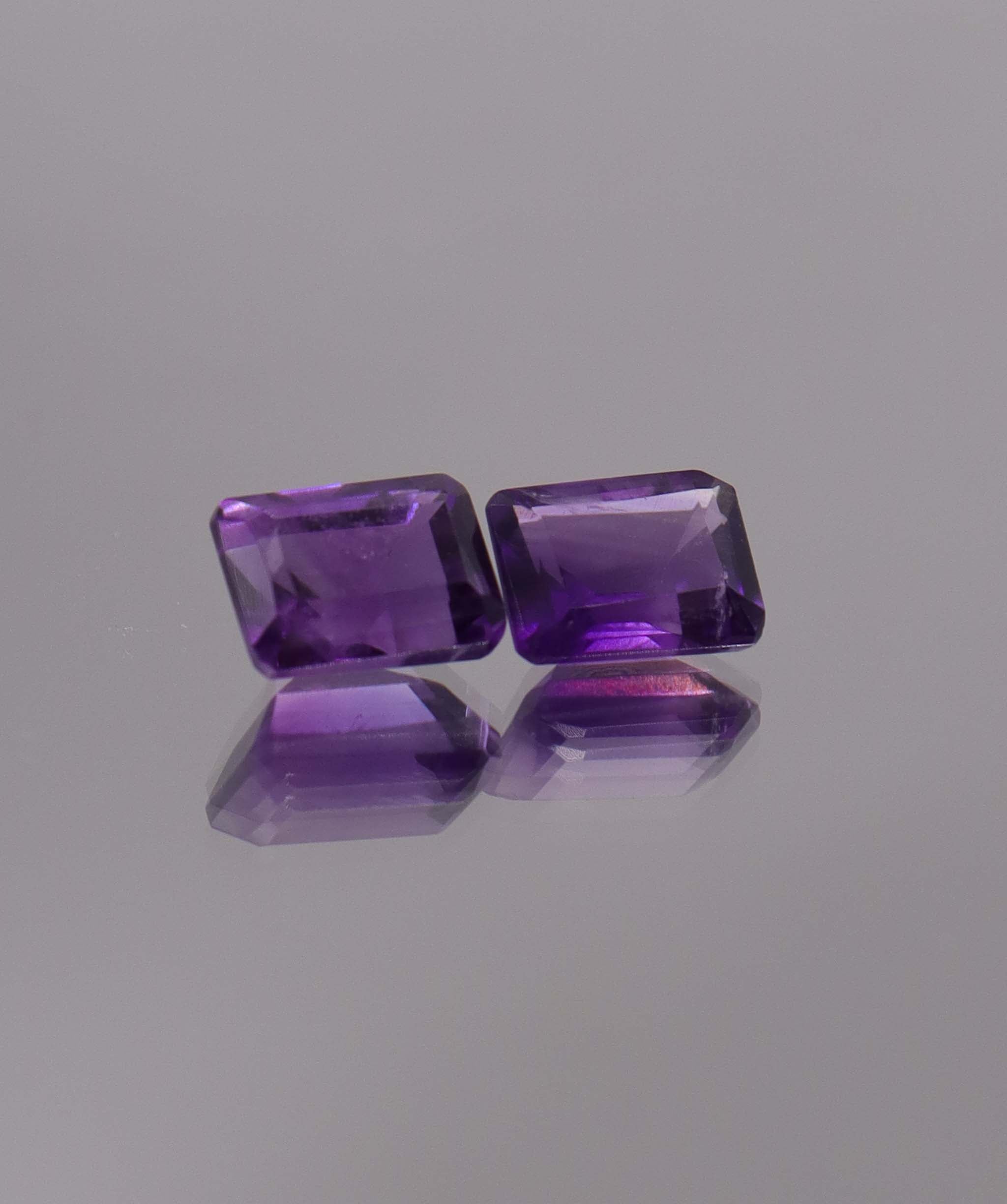 Luxury Promise 3.36ct Amethyst Emerald cut pair DXBCS1266