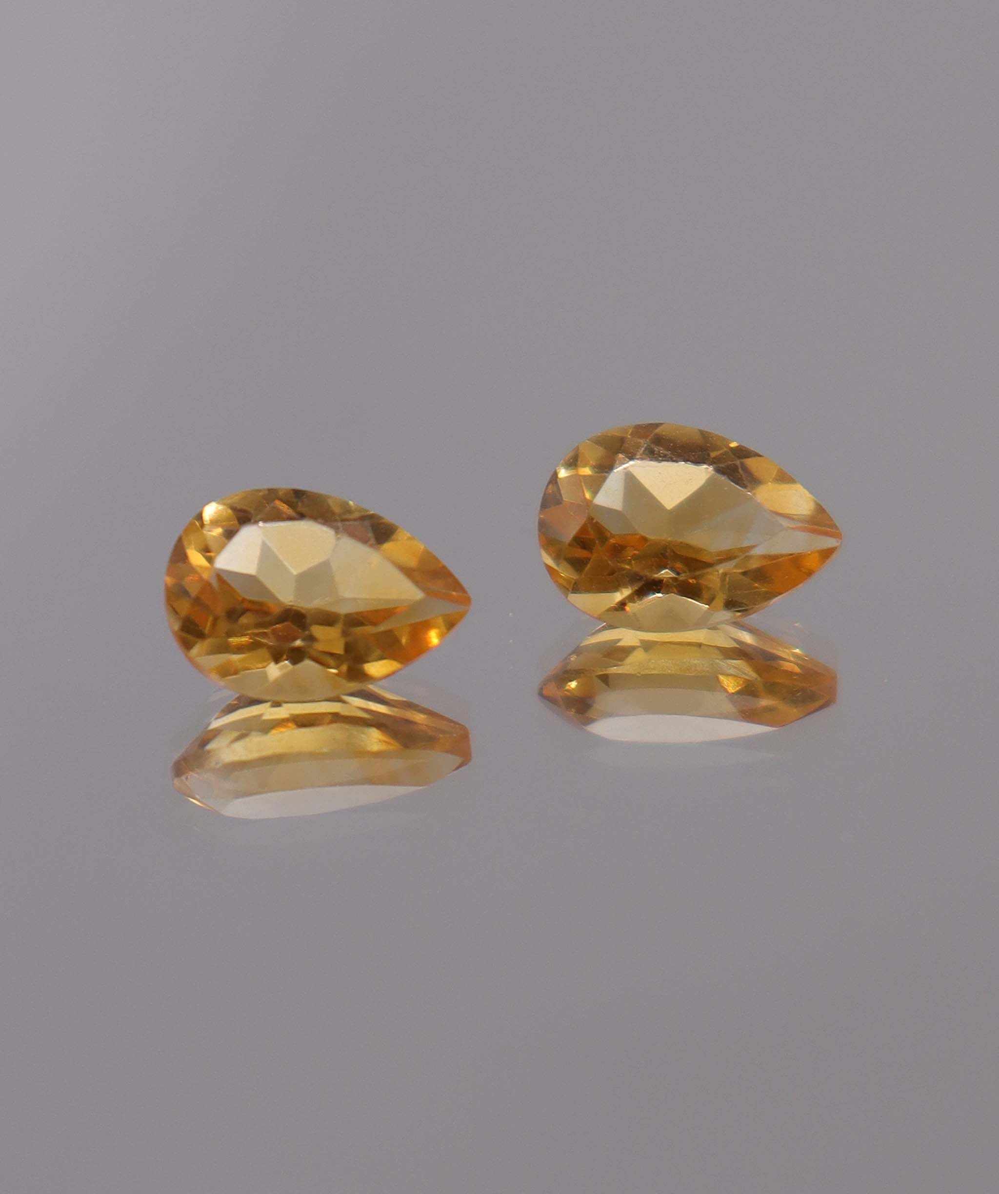 Luxury Promise 3.36ct Pear Citrine PAIR 8 DXBS5495
