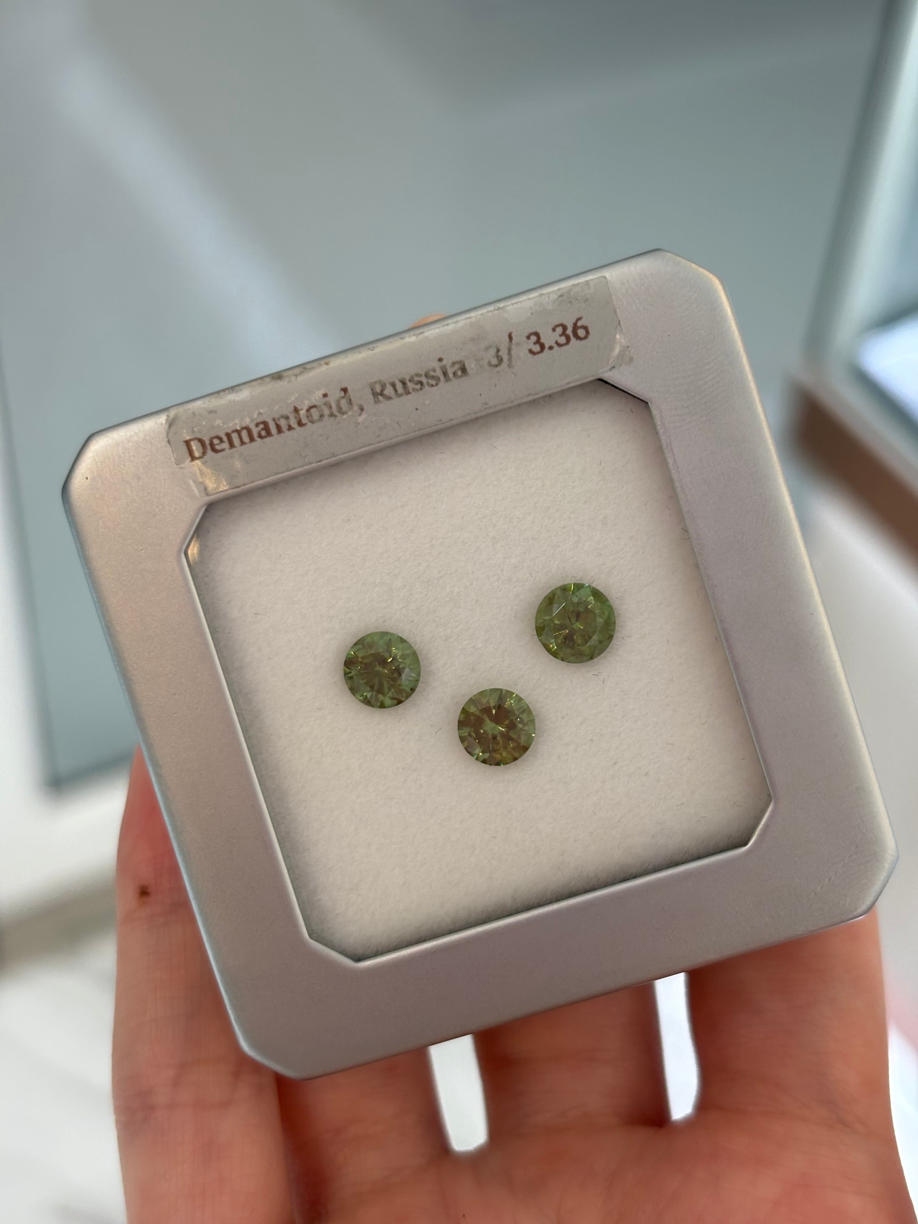 Luxury Promise 3.36ct Russian Demantoid Lot 3pcs DXBCS4748