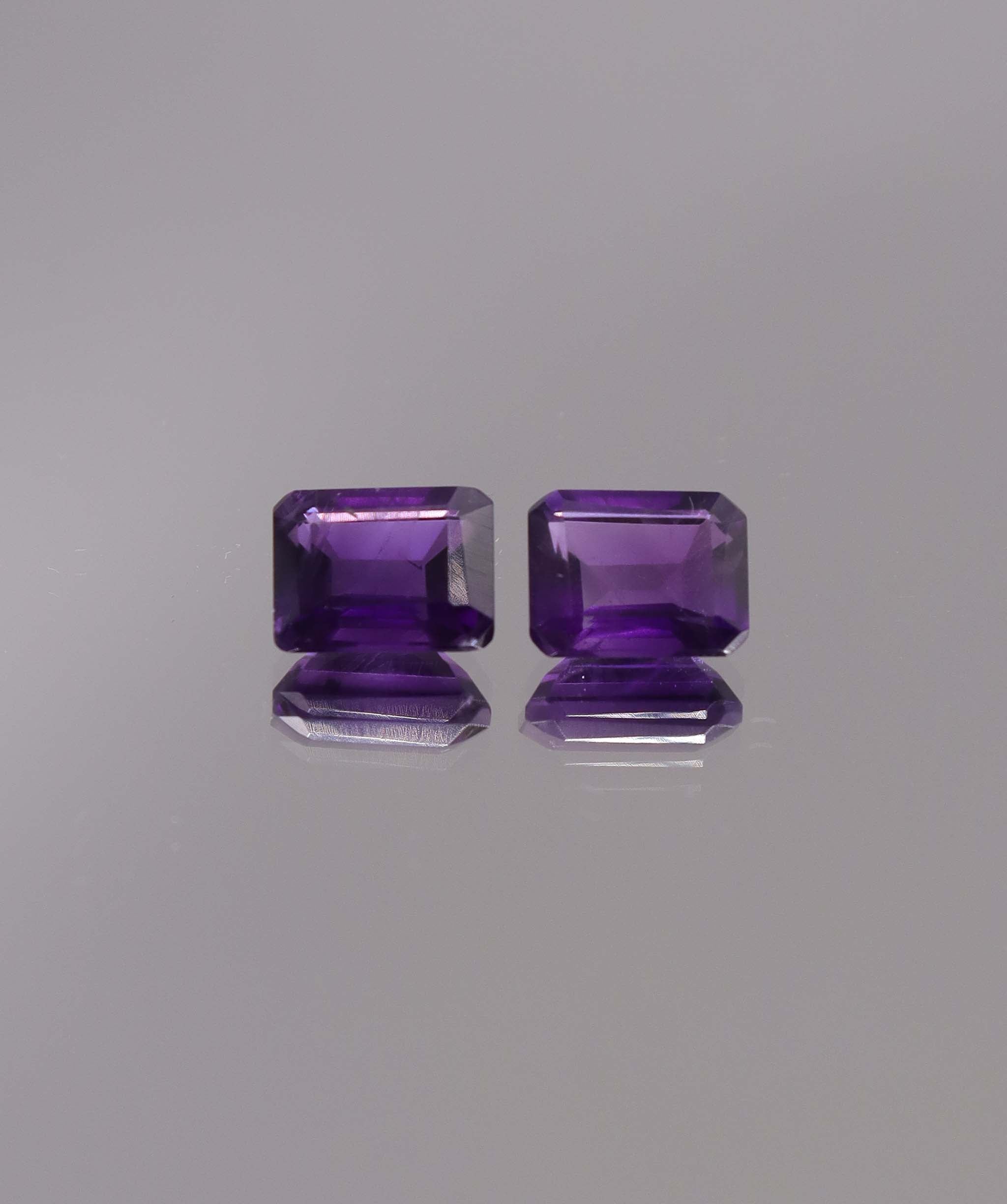 Luxury Promise 3.38ct Amethyst Emerald cut pair DXBCS1261