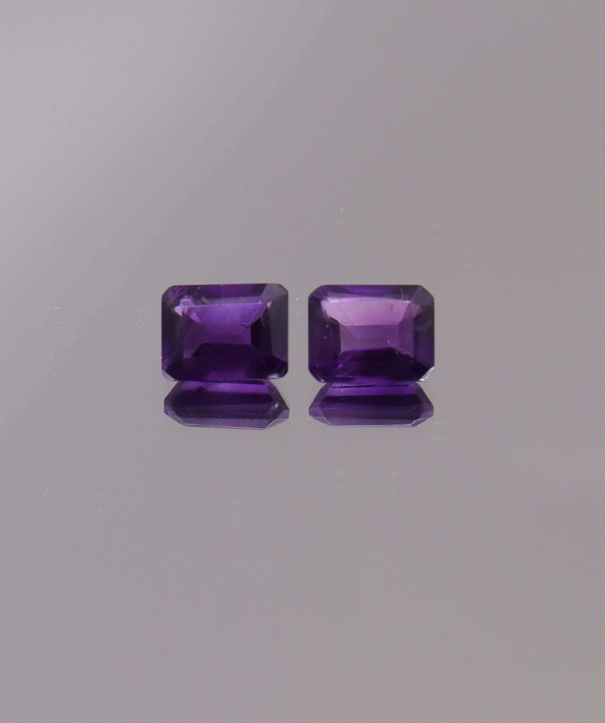 Luxury Promise 3.38ct Amethyst Emerald cut pair DXBCS1261