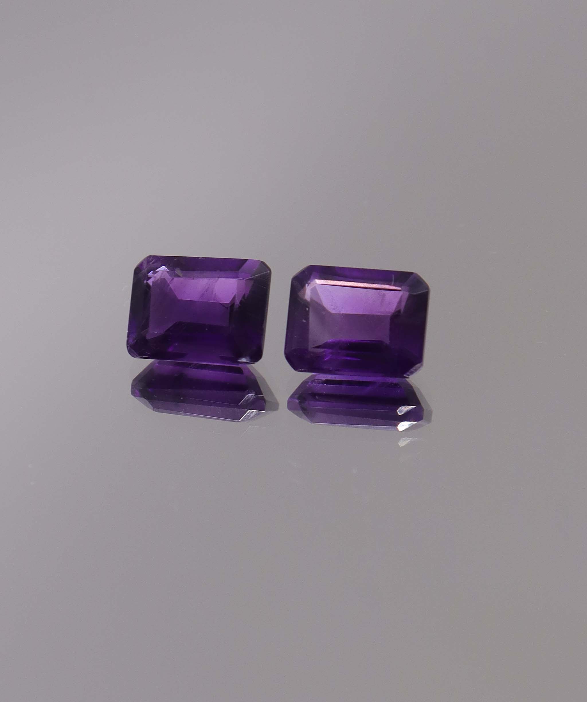 Luxury Promise 3.38ct Amethyst Emerald cut pair DXBCS1261