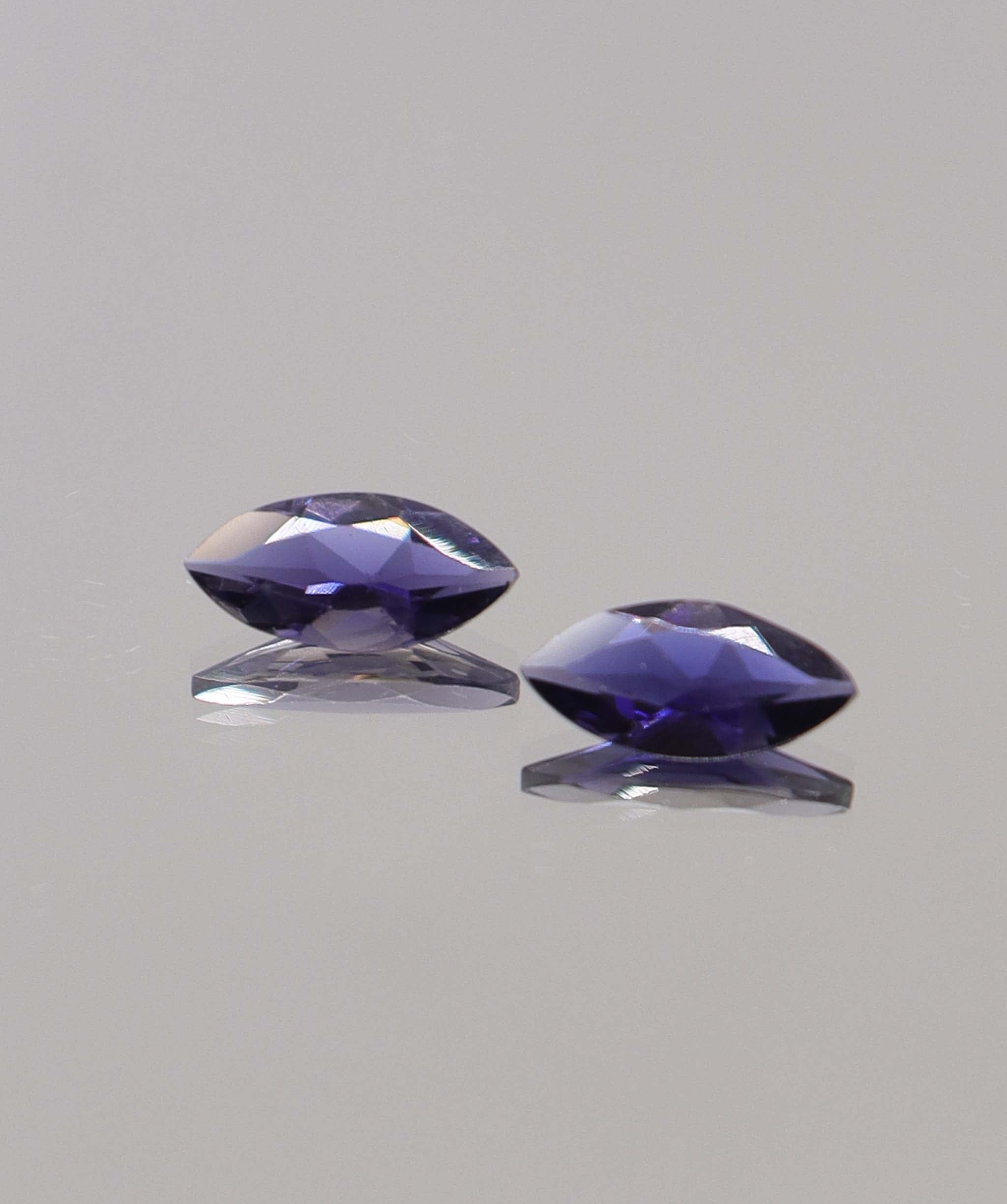 Luxury Promise 3.42ct Iolite "Water Sapphire" Marquise PAIR DXBCS0428