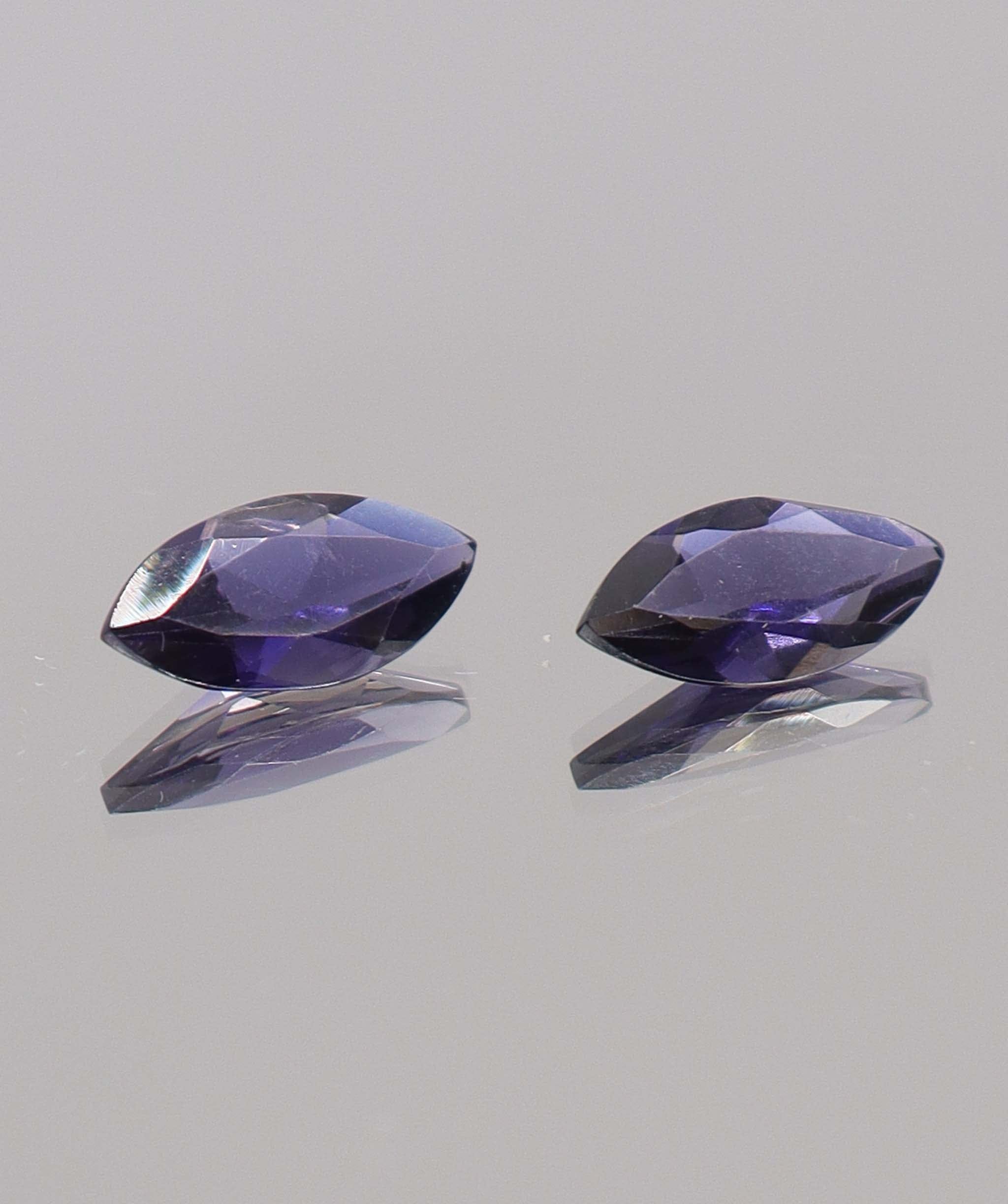 Luxury Promise 3.42ct Iolite "Water Sapphire" Marquise PAIR DXBCS0428